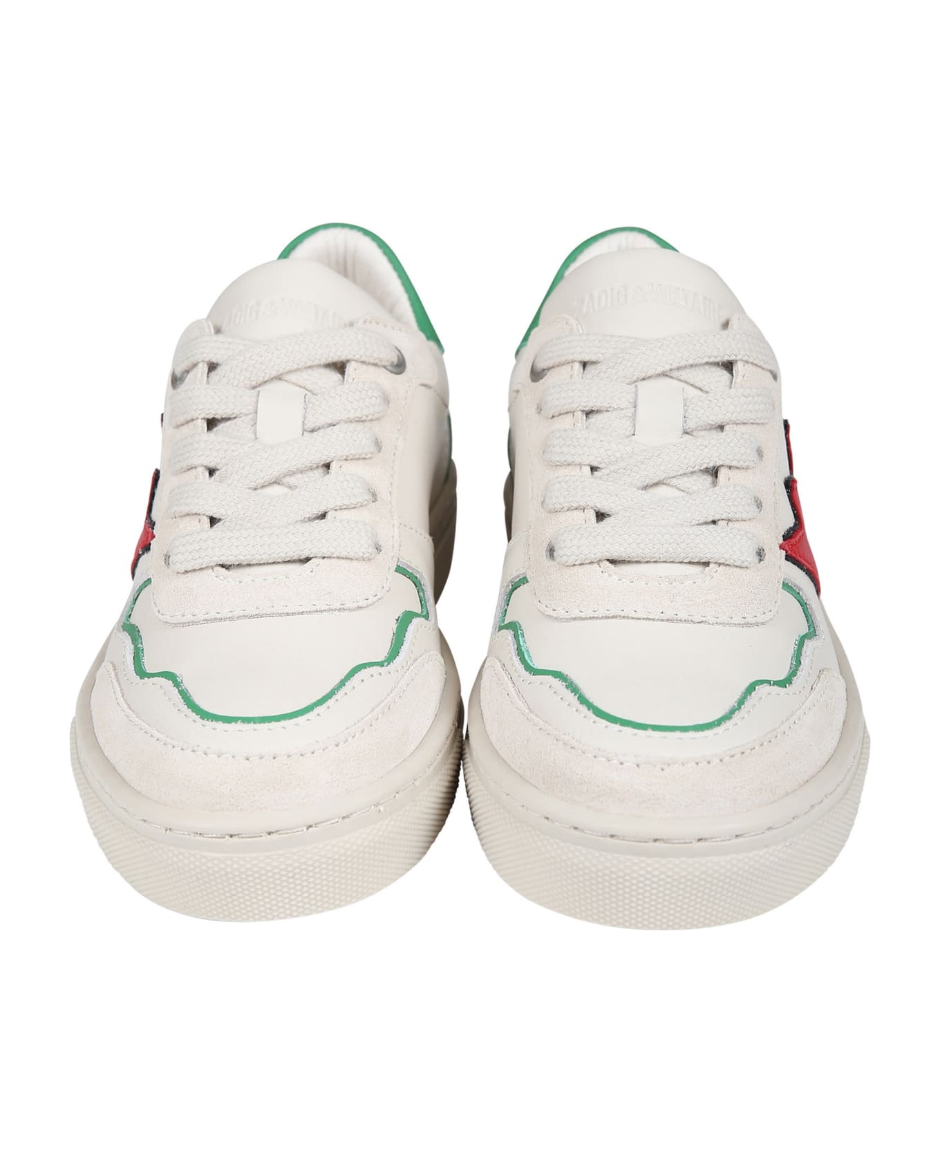 Zadig & Voltaire Ivory Sneakers For Kids With Logo - White シューズ
