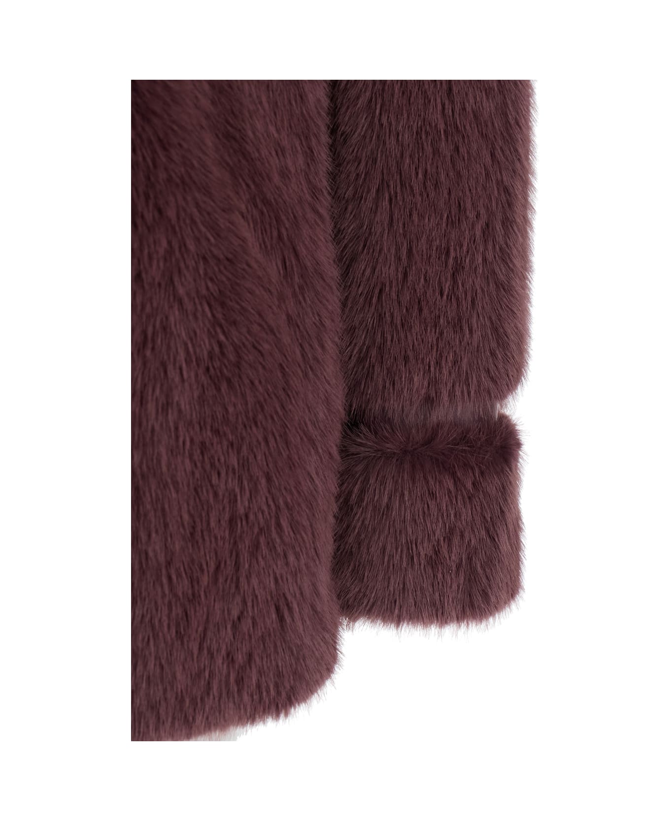 TwinSet Violet Double-breasted Coat With Peak Revers In Ecofur Woman - Violet