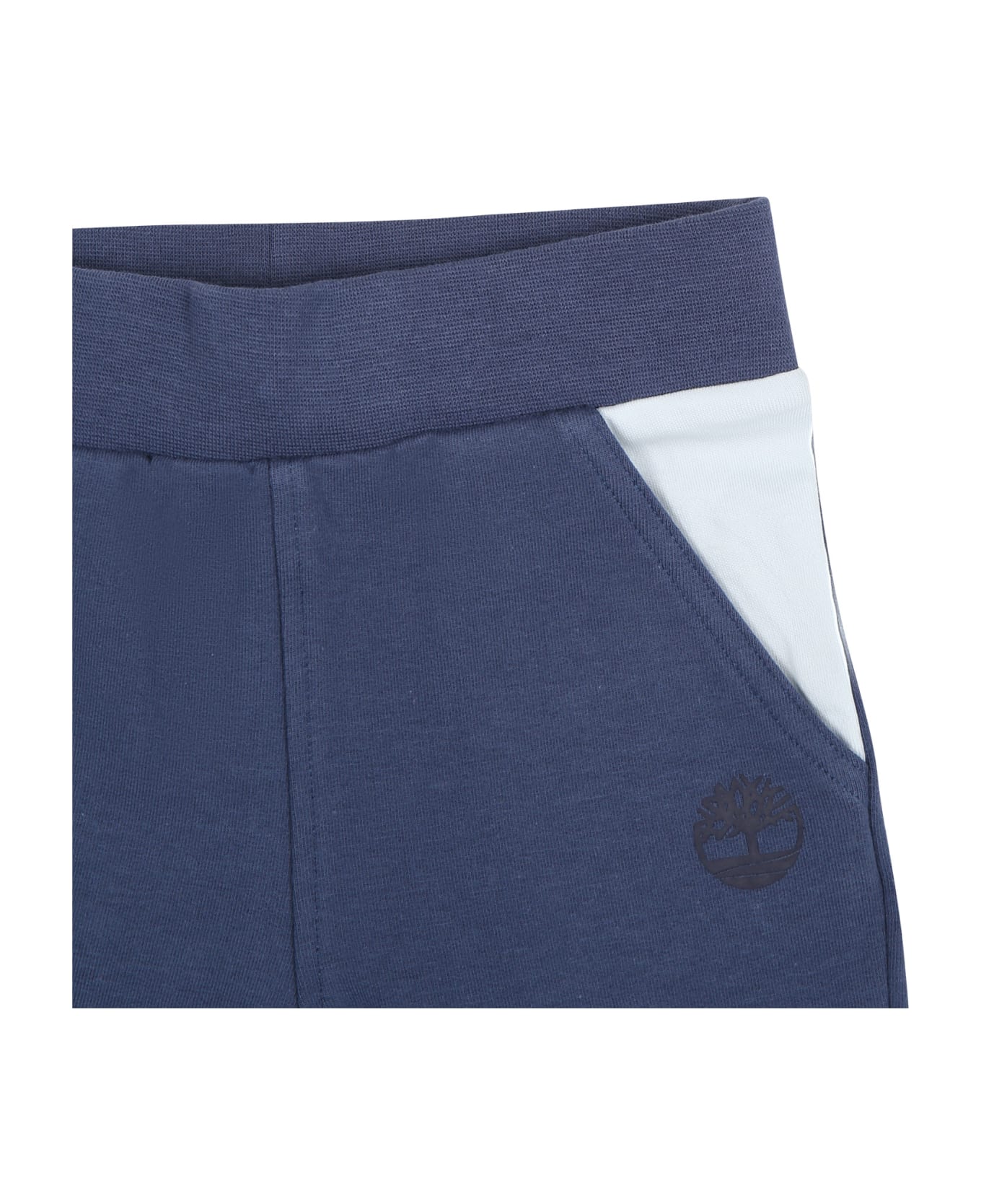 Timberland Blue Trousers For Baby Boy With Logo - Blue ボトムス