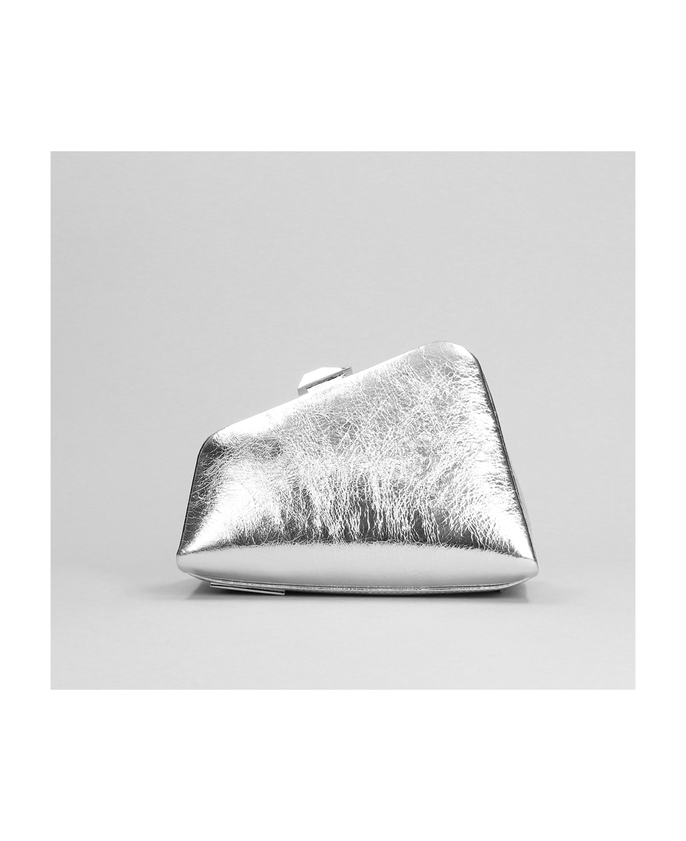 The Attico Midnight Hand Bag In Silver Leather - Silver