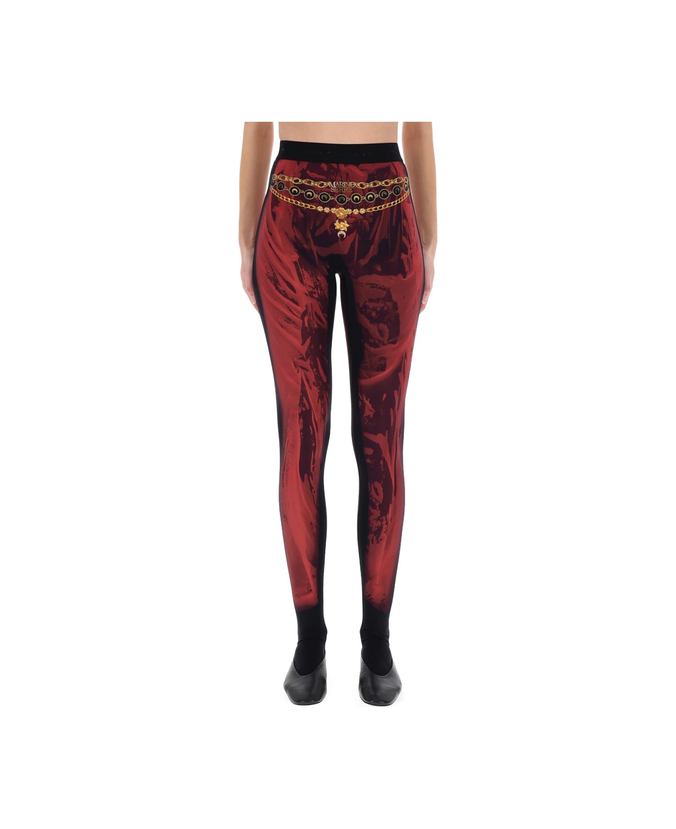 Marine Serre "wet Nuisette" Leggings - RED