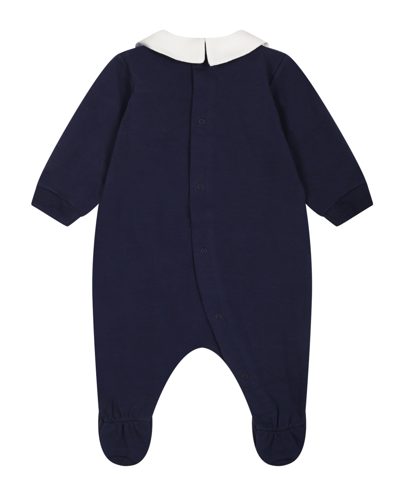Moschino Blue Babygrow For Baby Kids With Teddy Bear - Blue