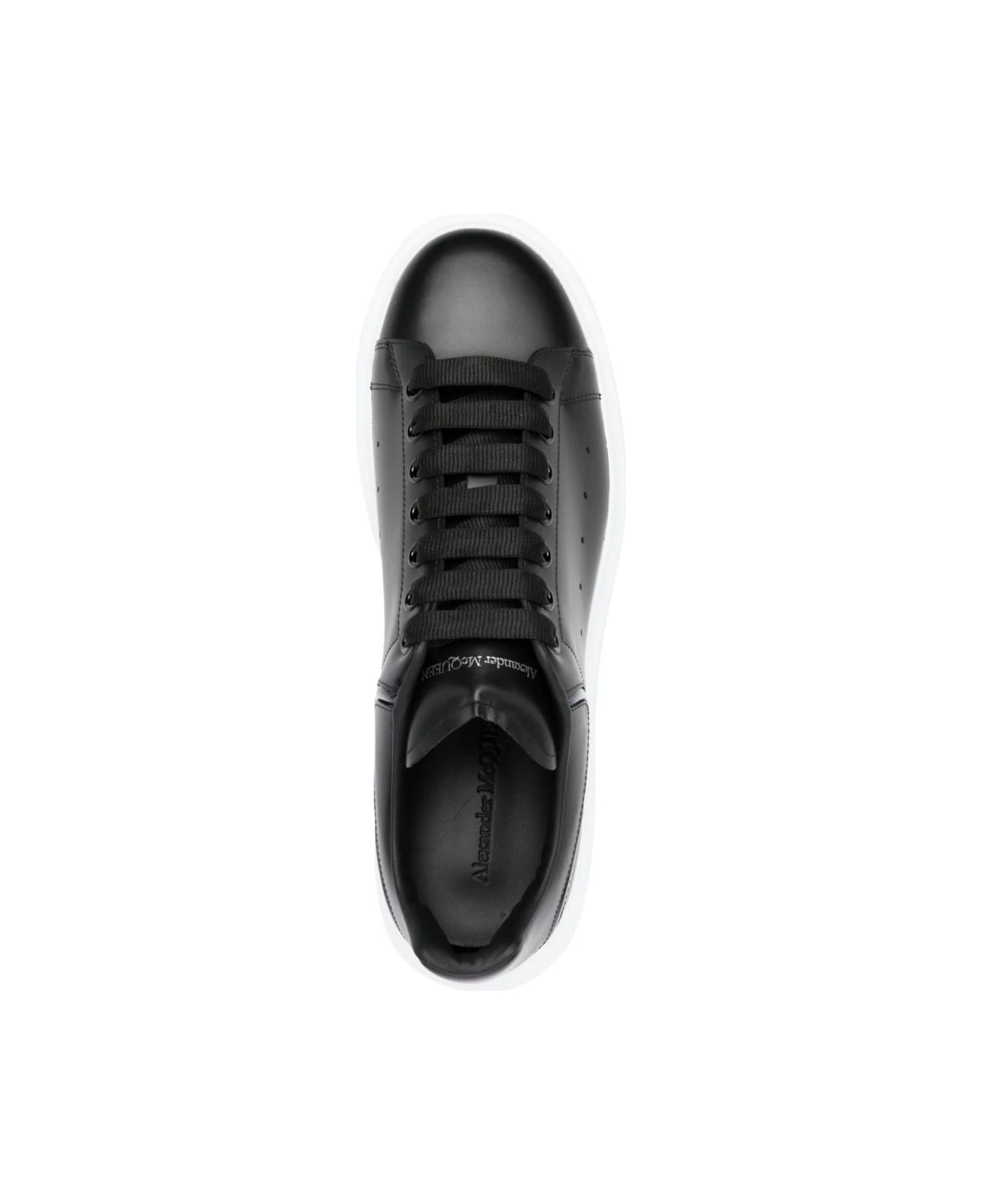 Alexander McQueen Black Oversized Sneakers With Shiny Profiled Spoiler - Black