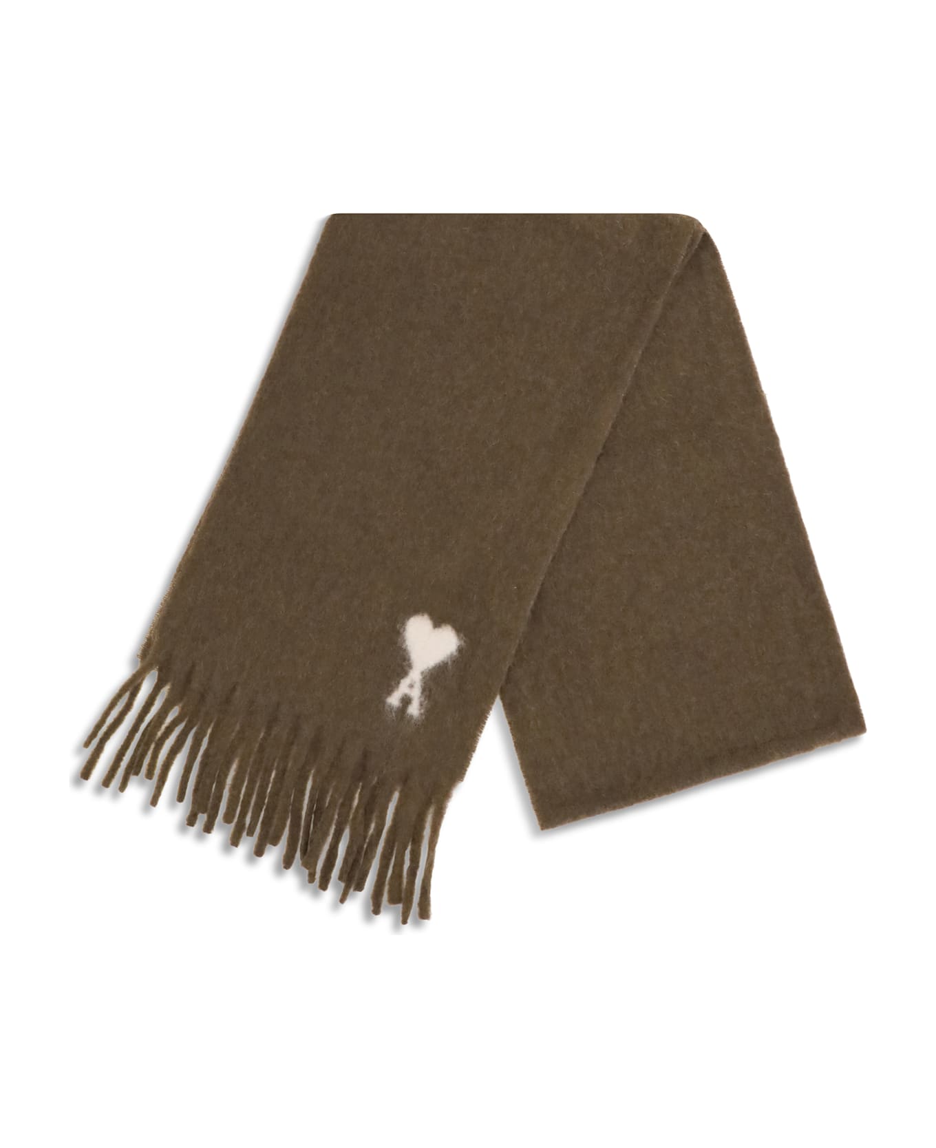 Ami Alexandre Mattiussi Ami De Coeur Scarf - BROWN