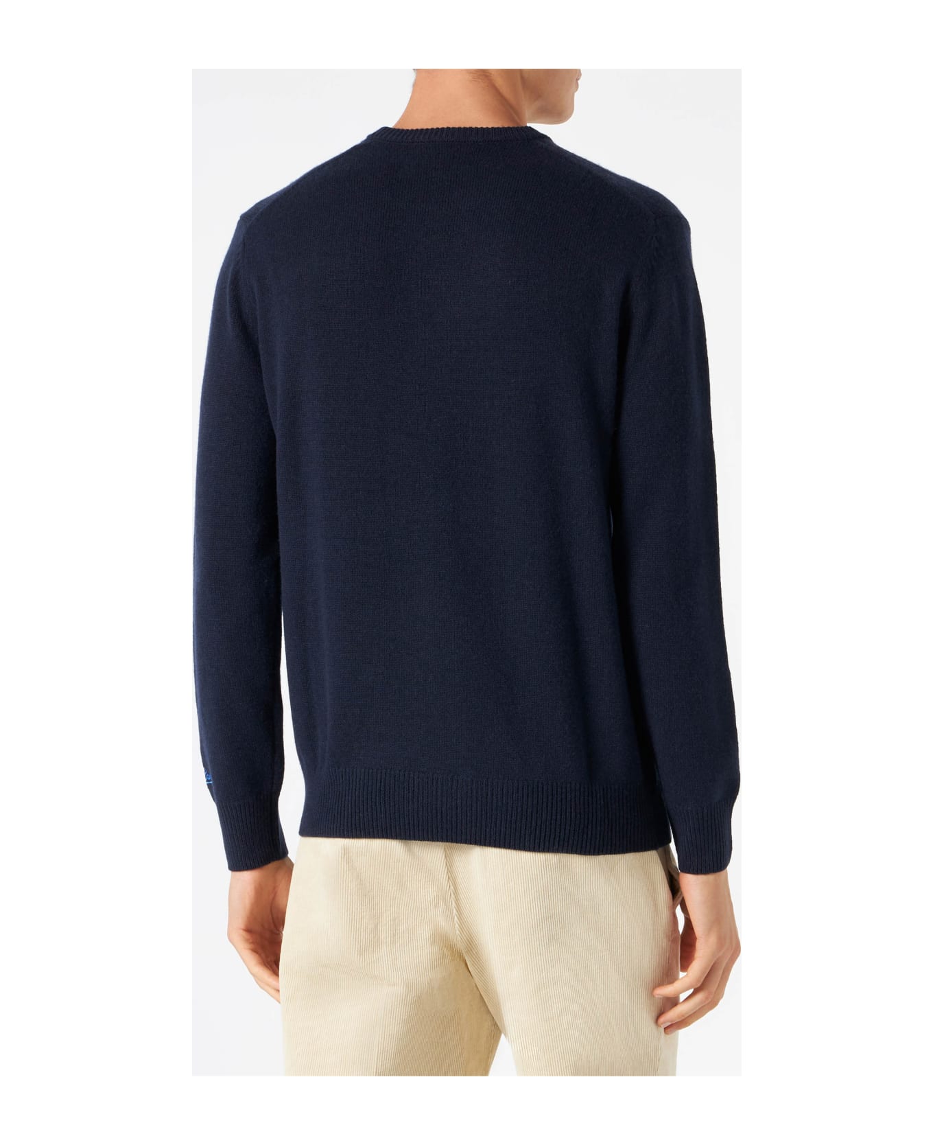 MC2 Saint Barth Man Navy Blue Sweater With Snoopy Print | Peanuts Special Edition - BLUE
