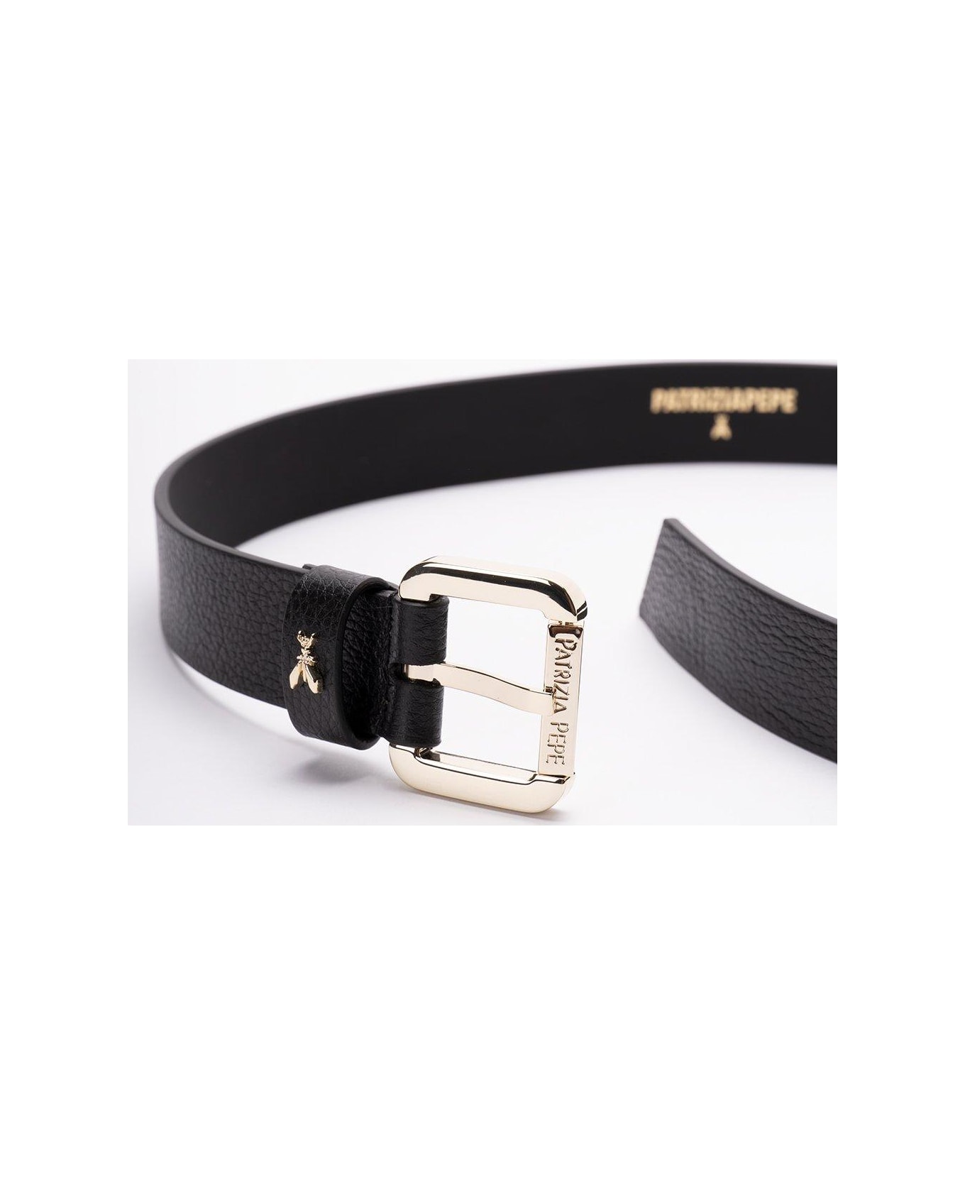 Patrizia Pepe Signature Buckle Belt - Black