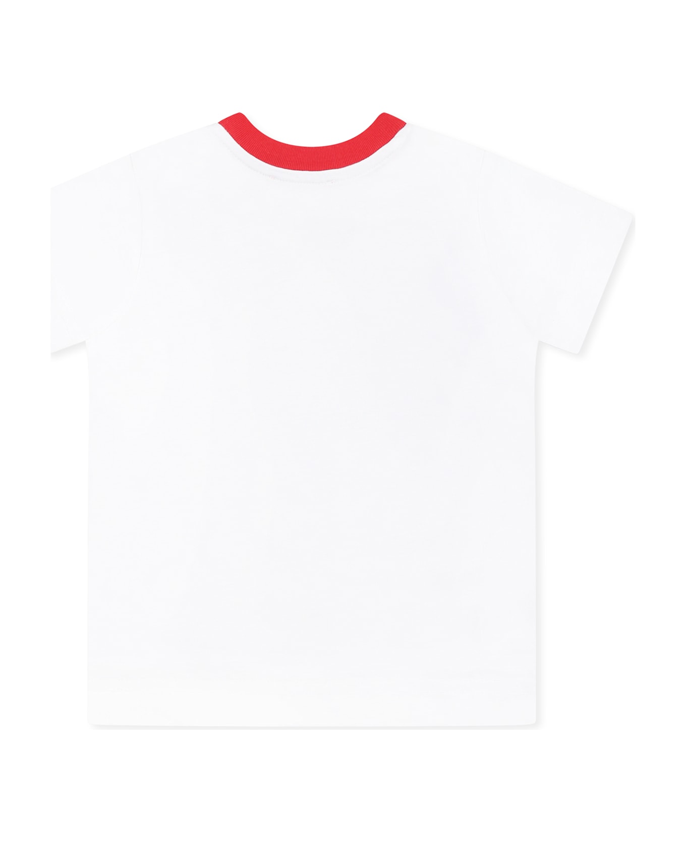 Diesel White T-shirt For Baby Boy With Fire Truck Print - White