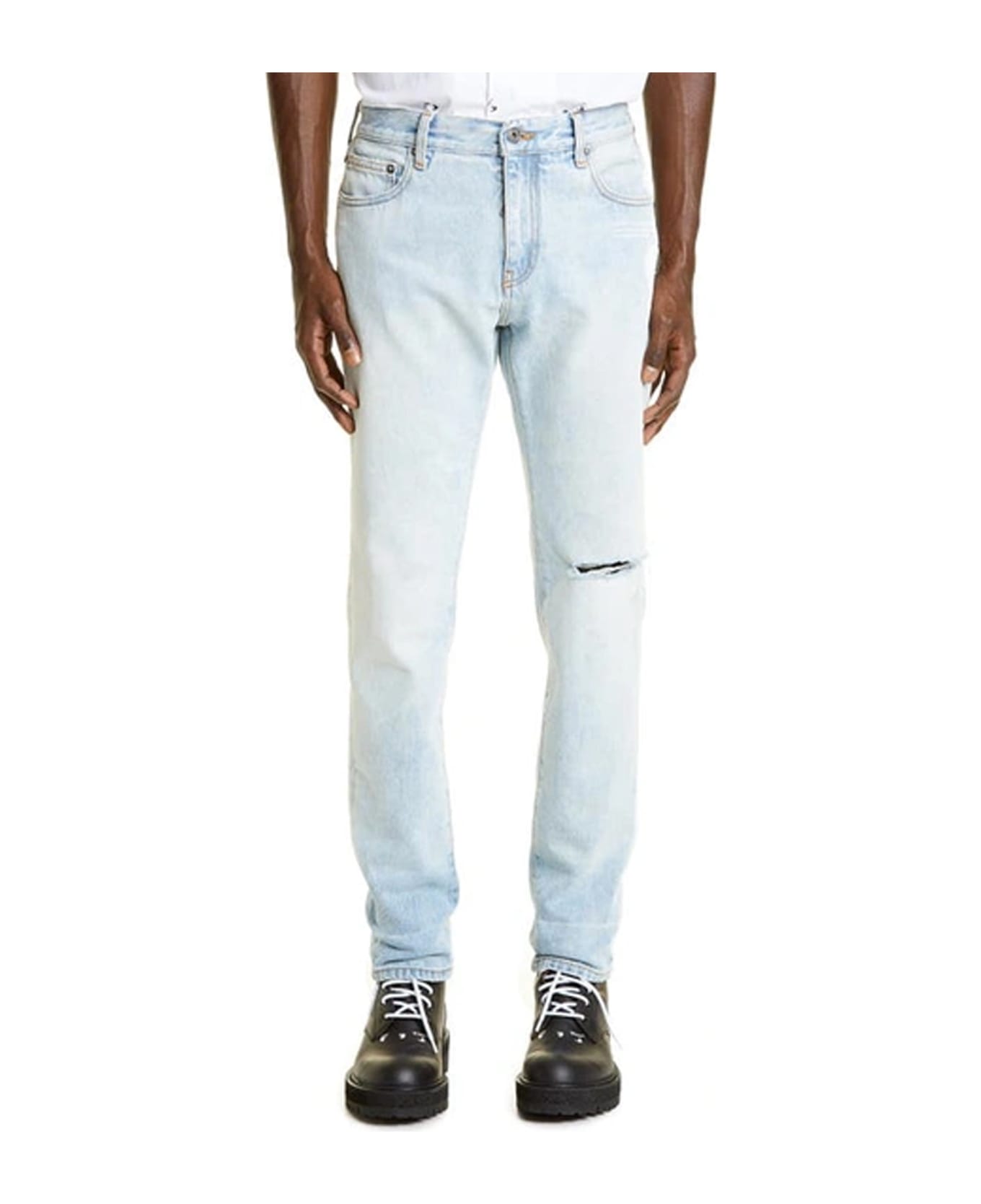 Off-White Cotton Denim Jeans - Blue