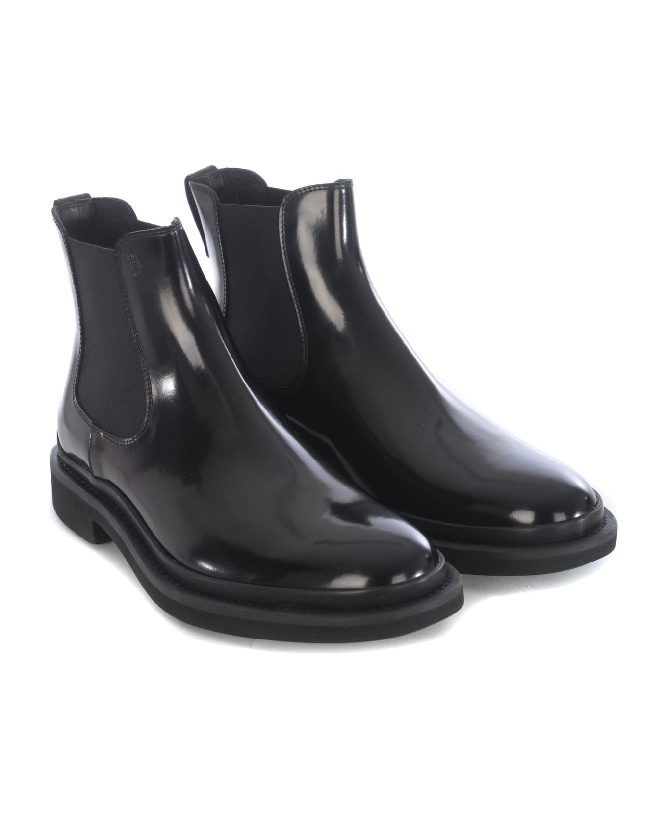 Tod's Ankle Boots In Shiny Leather - Nero ブーツ