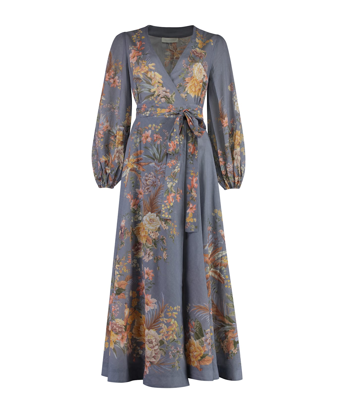 Zimmermann Tallow Wrap-dress - BLUE/PINK