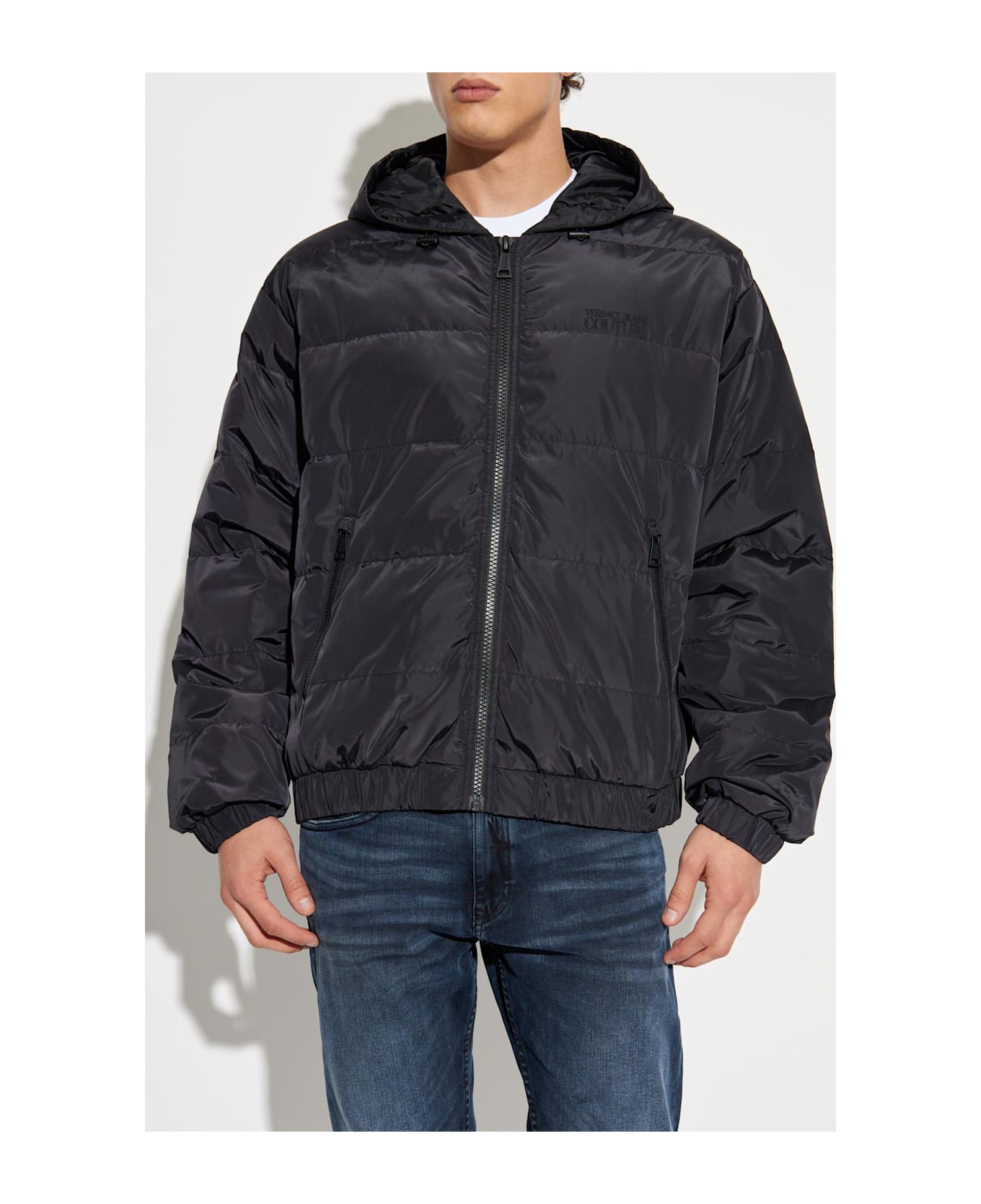 Versace Jeans Couture Insulated Hooded Jacket - BLACK