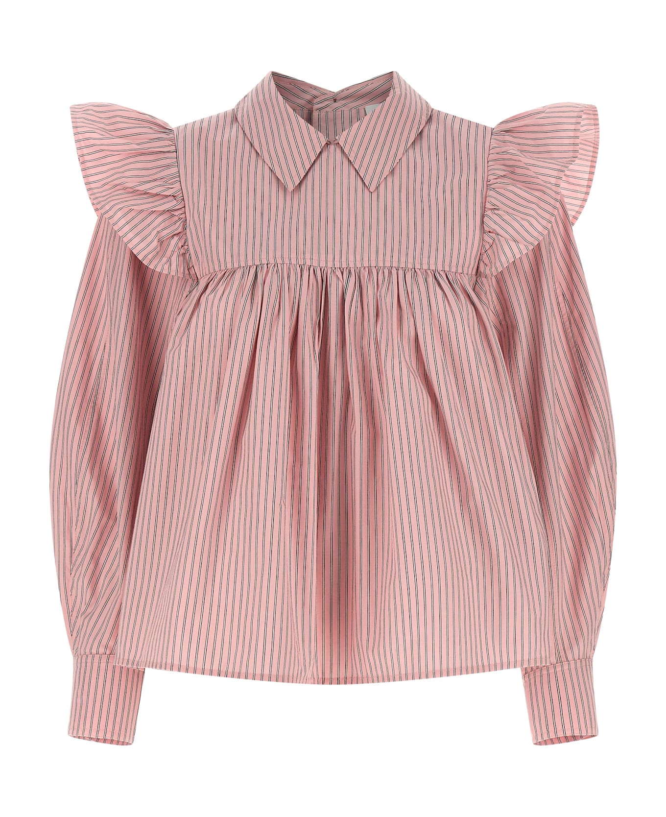 Ganni Striped Blouse - Pink