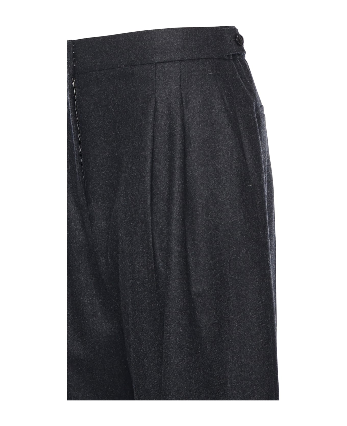 Alaia Tailored Trousers In Merino Wool Flannel - Grey