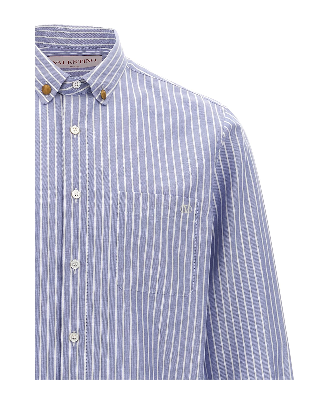 Valentino Garavani Striped Shirt - Light Blue