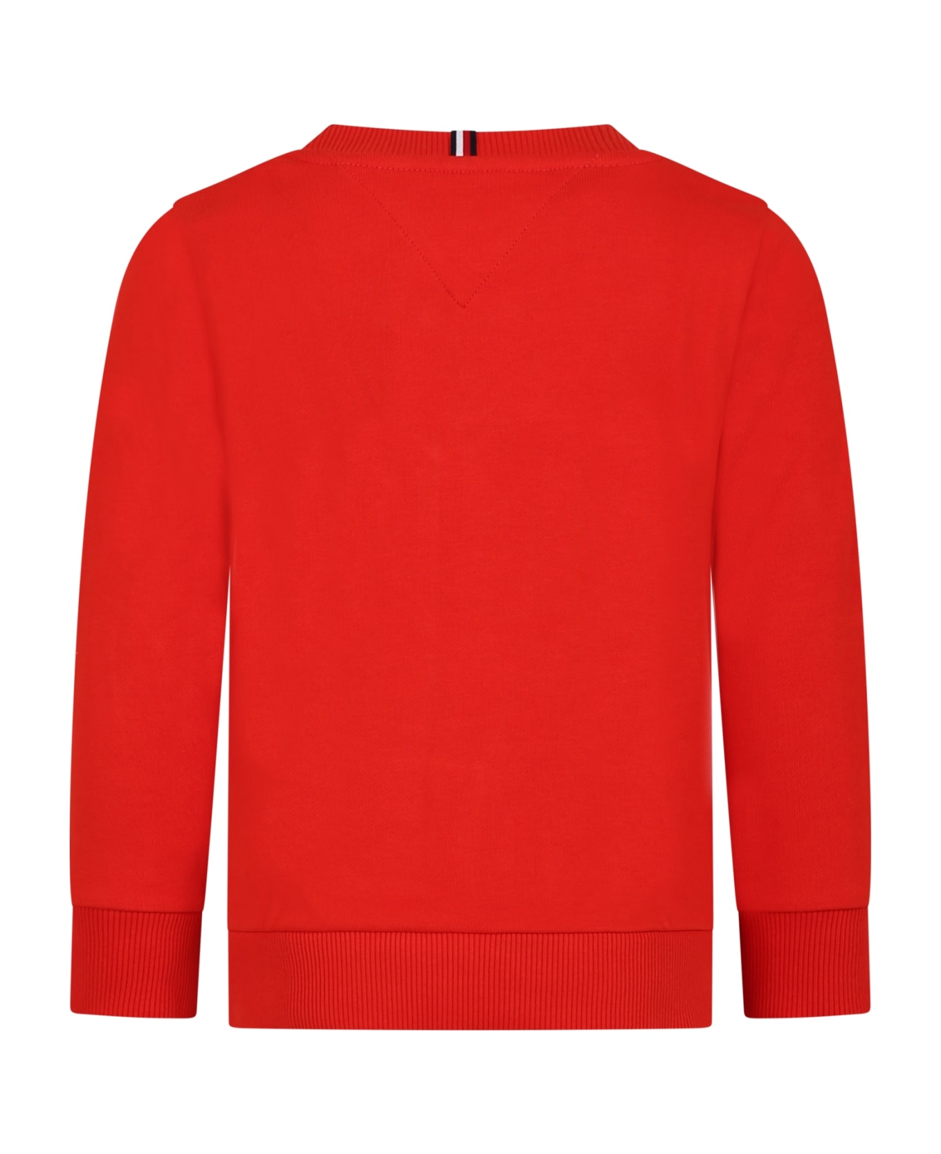 Tommy Hilfiger Red Sweatshirt For Boy With Logo - Red ニットウェア＆スウェットシャツ