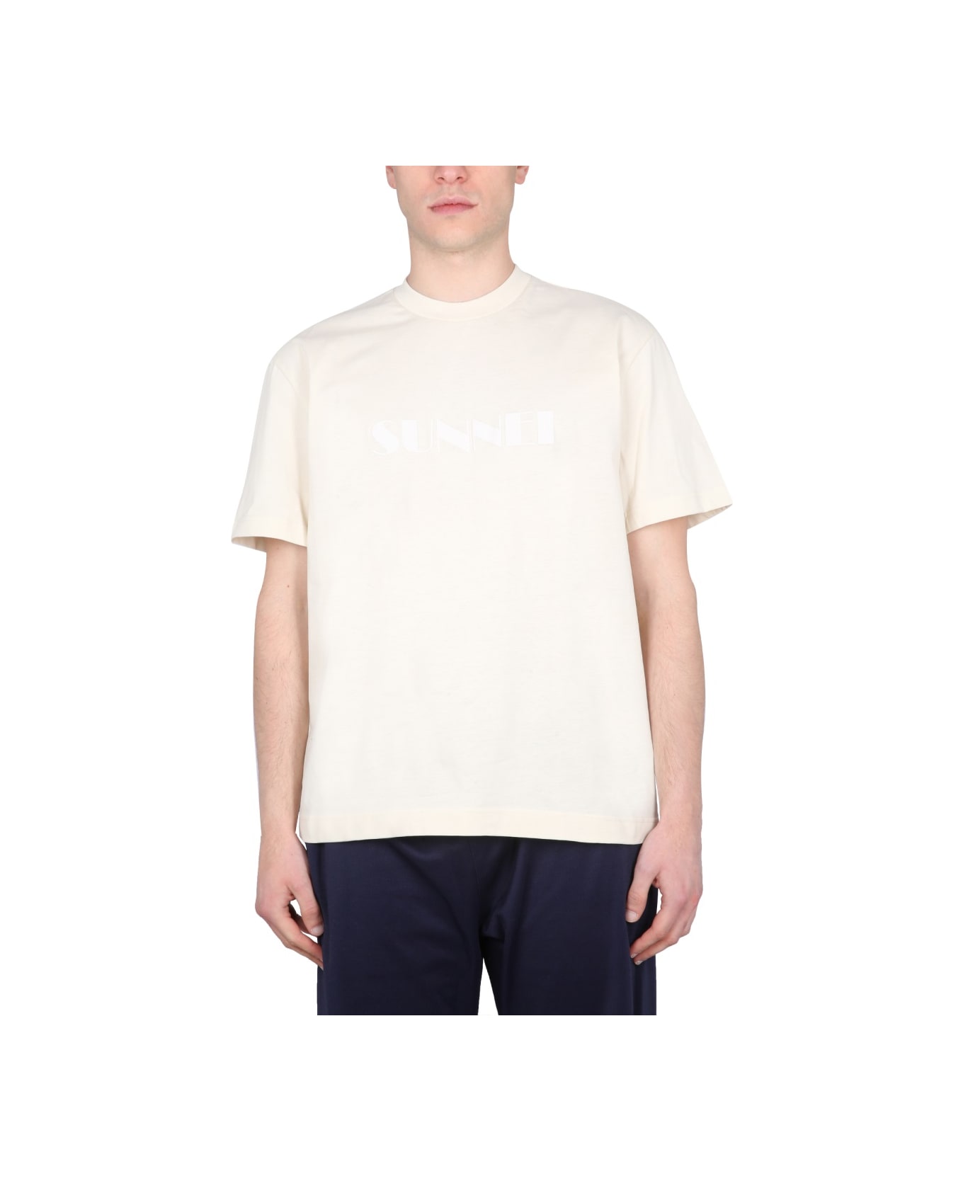 Sunnei T-shirt With Logo - BEIGE