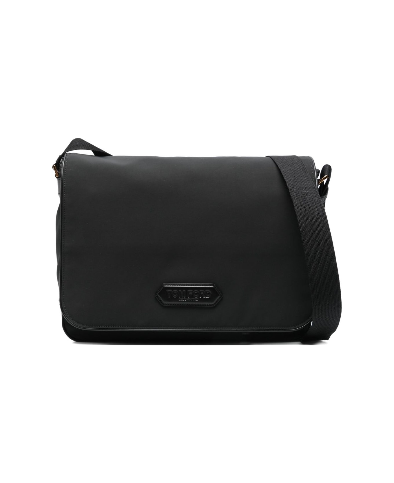 Tom Ford Recycled Nylon Large Messenger Bag - Black