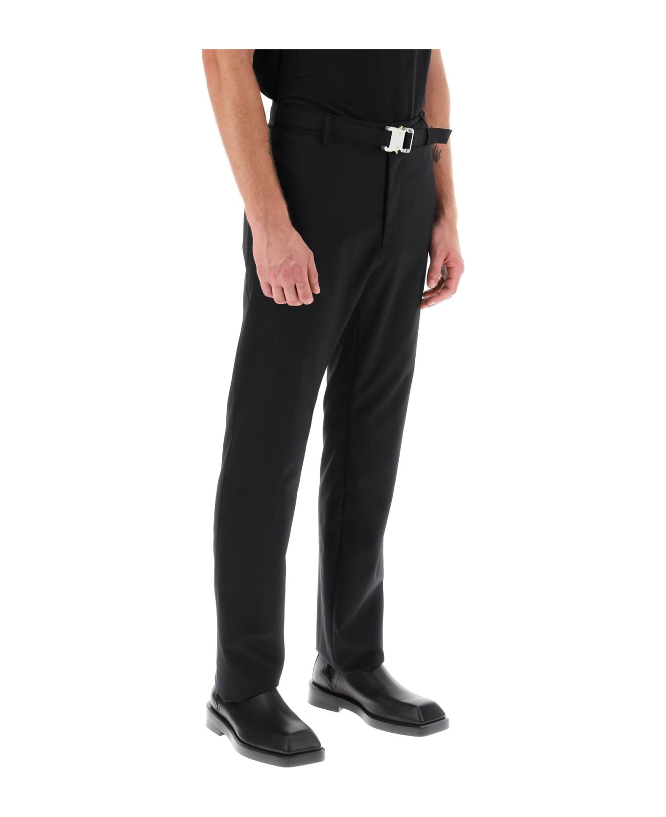 1017 ALYX 9SM Pants With Built-in Belt And Parachute Buckle - BLACK (Black)