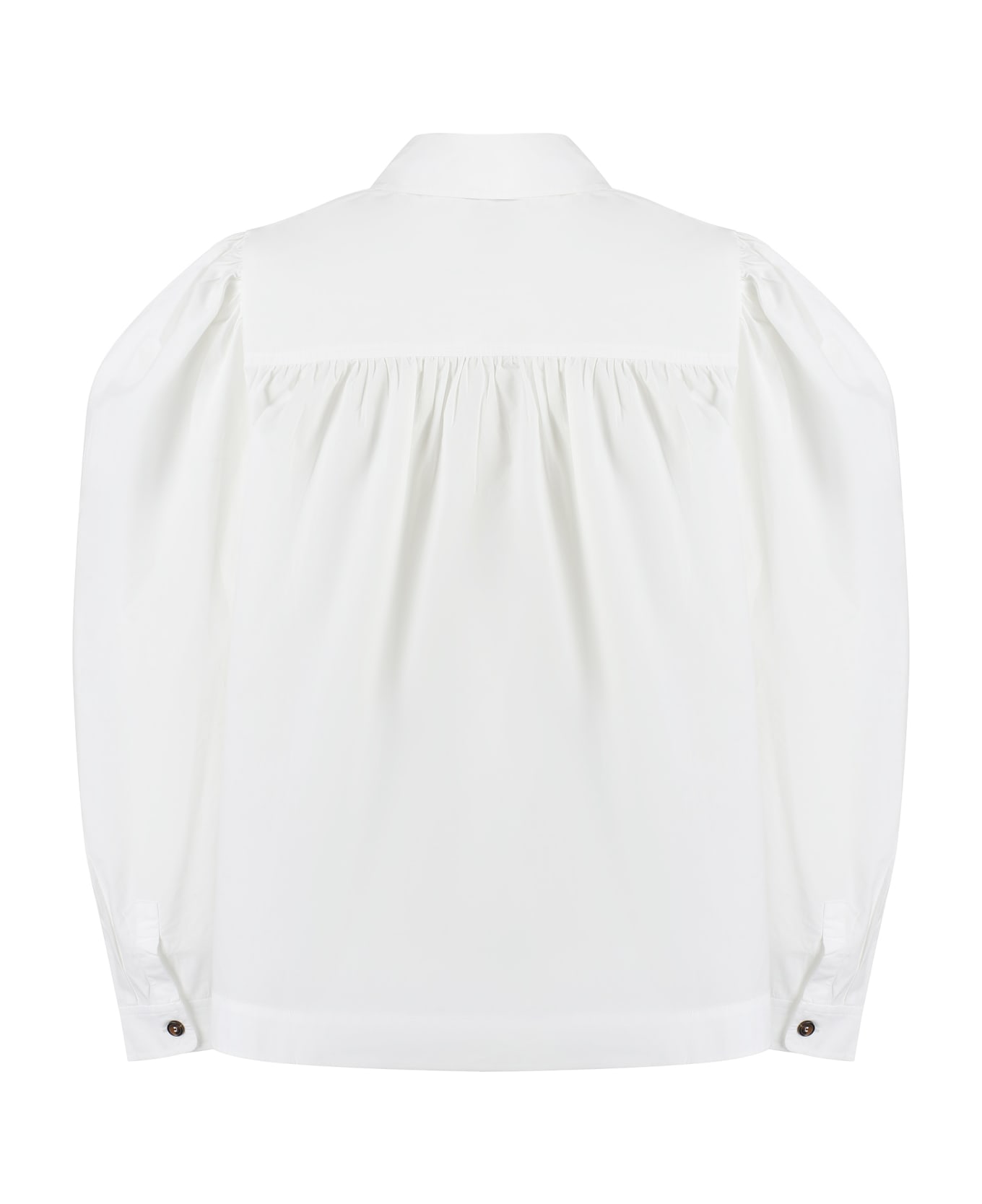 Ganni Long Sleeve Cotton Shirt - White