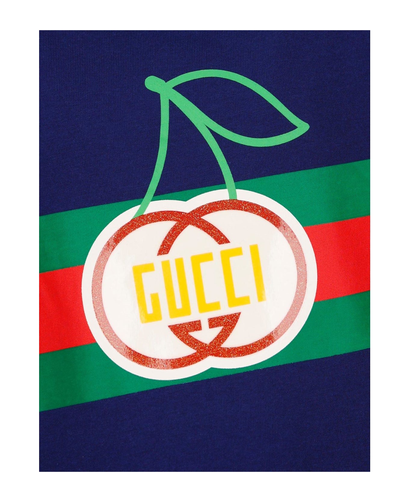 Gucci Cherry-print Crewneck T-shirt - Inchiostro