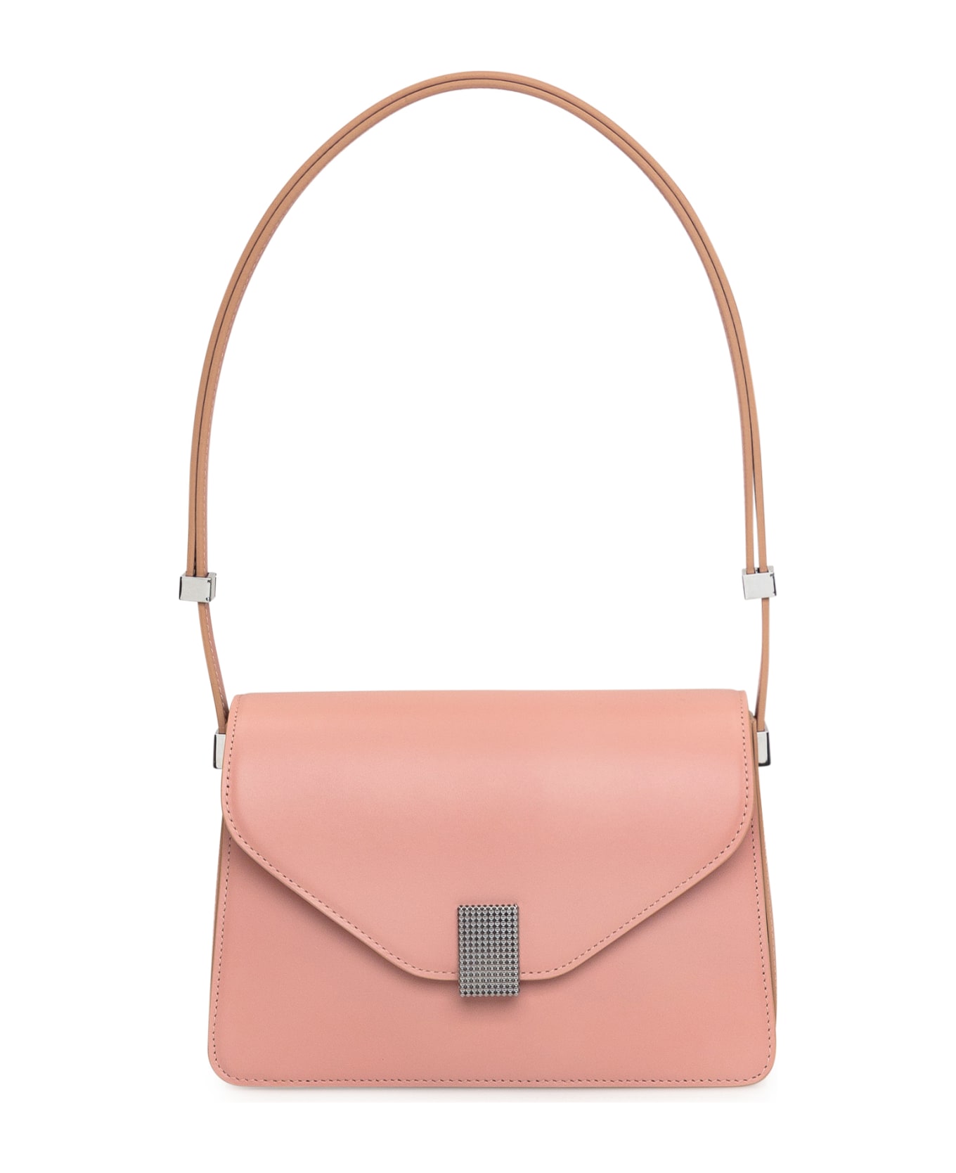 Lanvin Antiqued Pink Leather Concerto Shoulder Bag - Pink