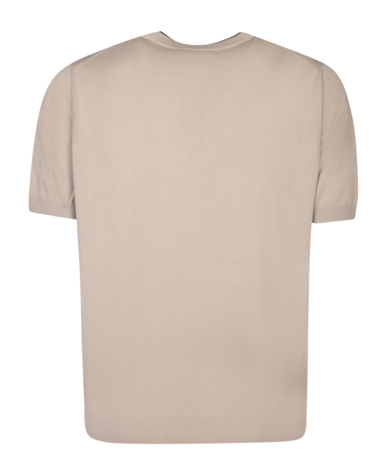 Canali Edges Blue/beige T-shirt - Beige