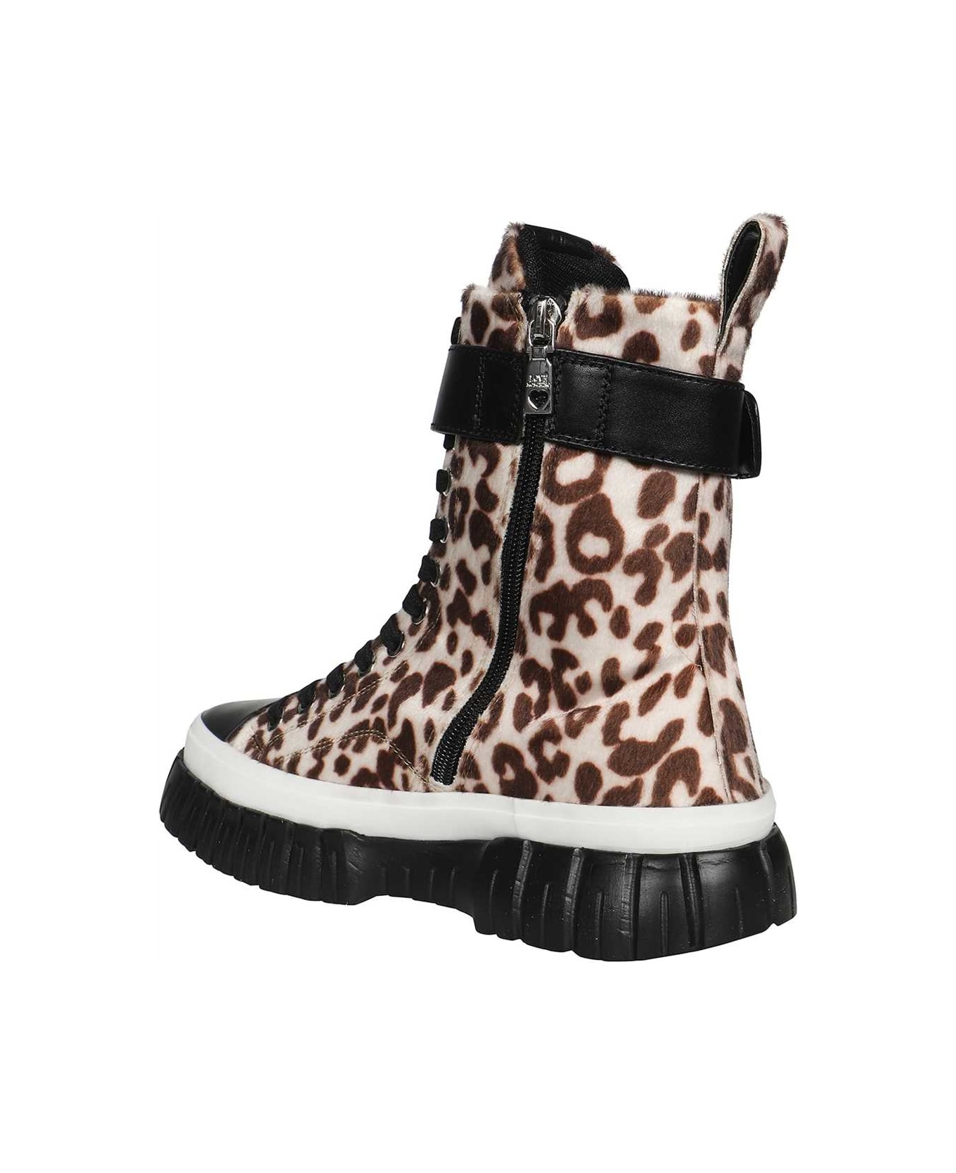 Love Moschino Canvas High-top Sneakers - Animalier