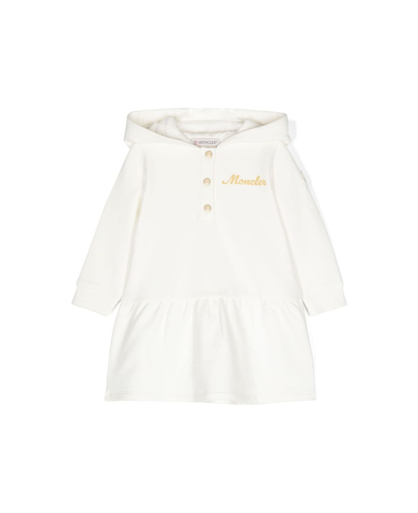 Moncler White Dress Baby Girl - White