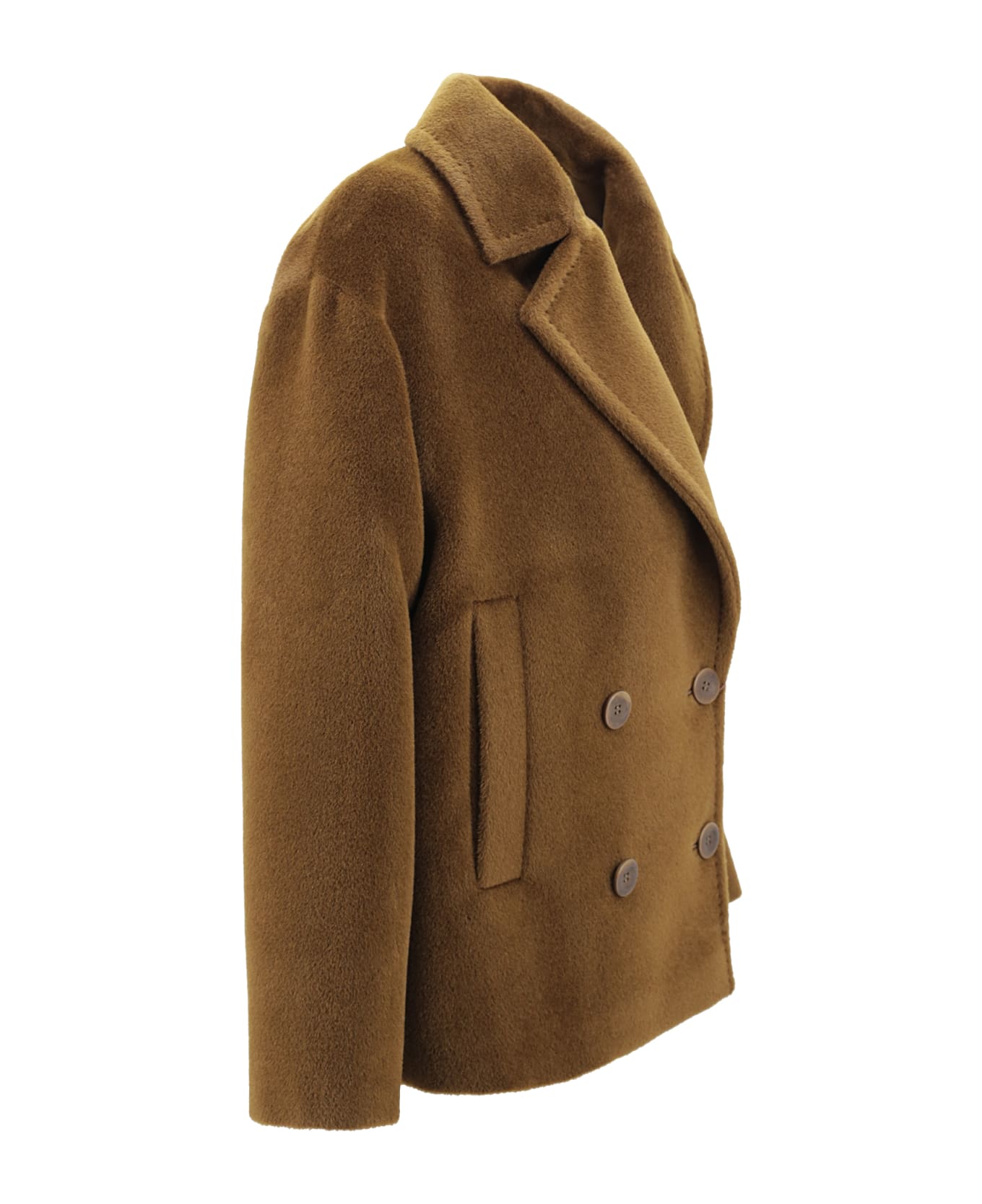 Max Mara Studio Alpaca And Wool Caban - Brown