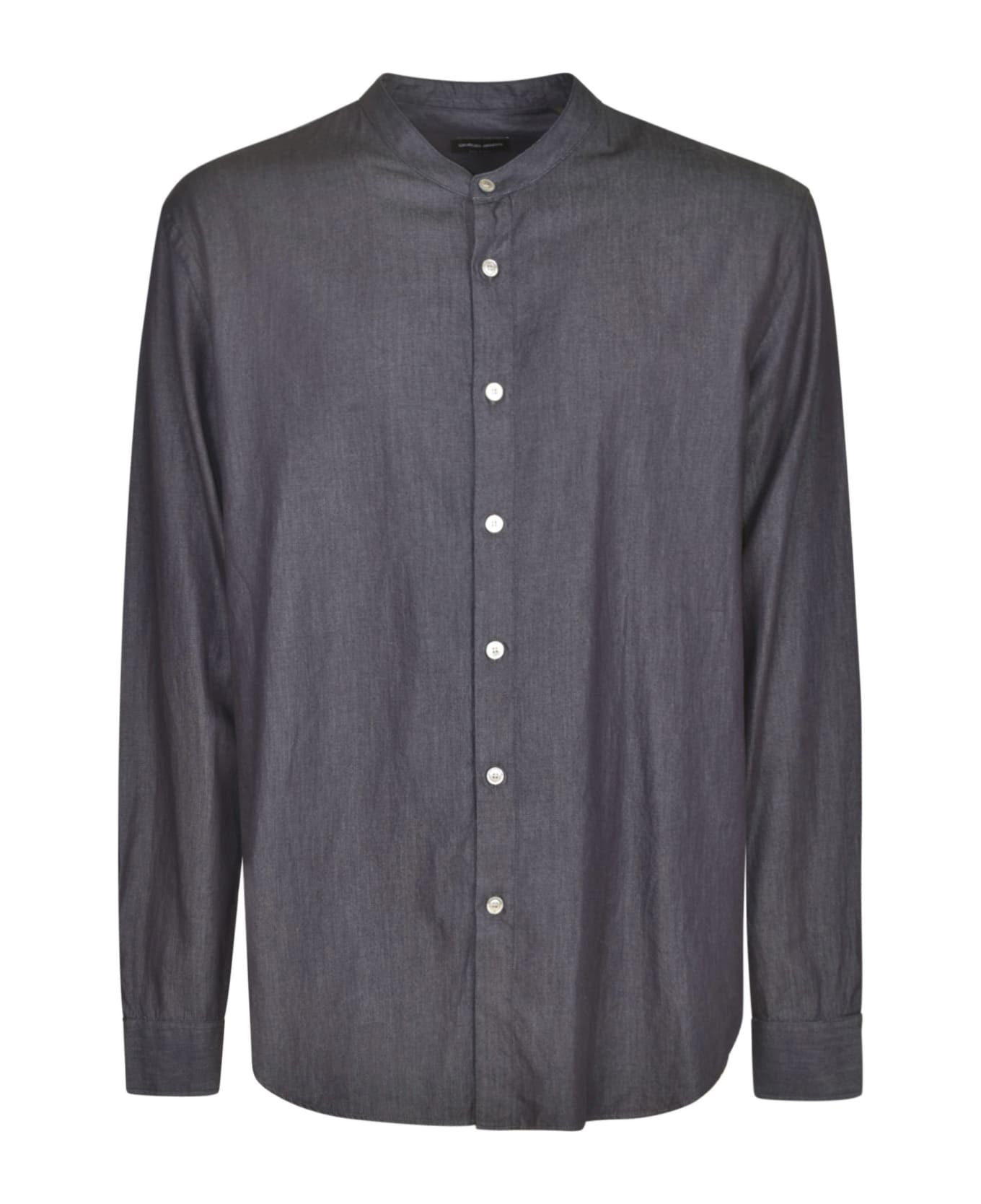 Giorgio Armani Round Collar Shirt - Denim Blue シャツ