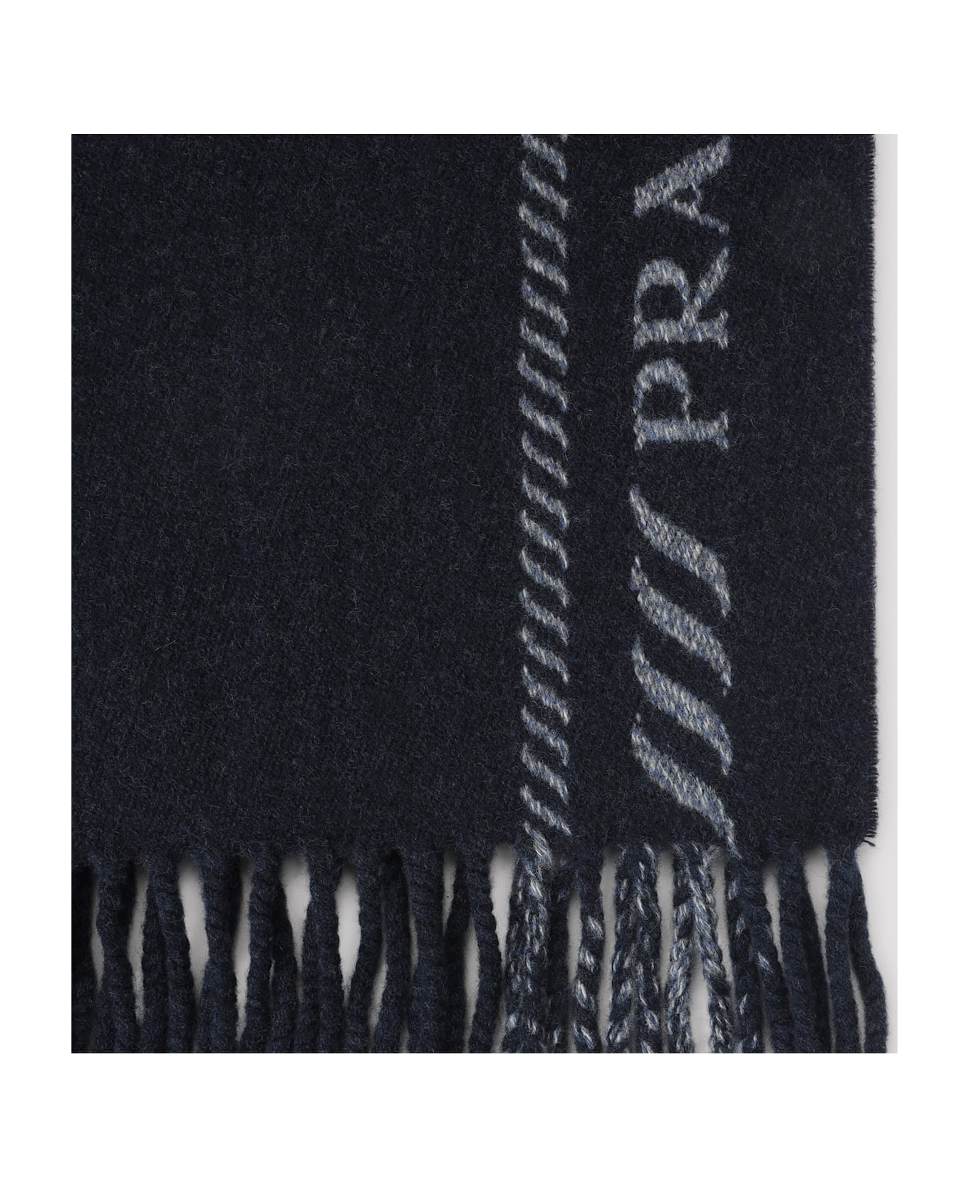 Prada Virgin Wool And Cashmere Scarf - Bleu