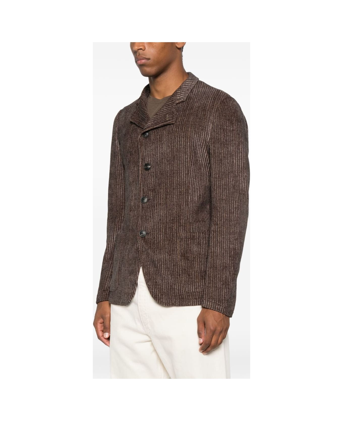 Emporio Armani Single-breasted Blazer Jacket - Brown
