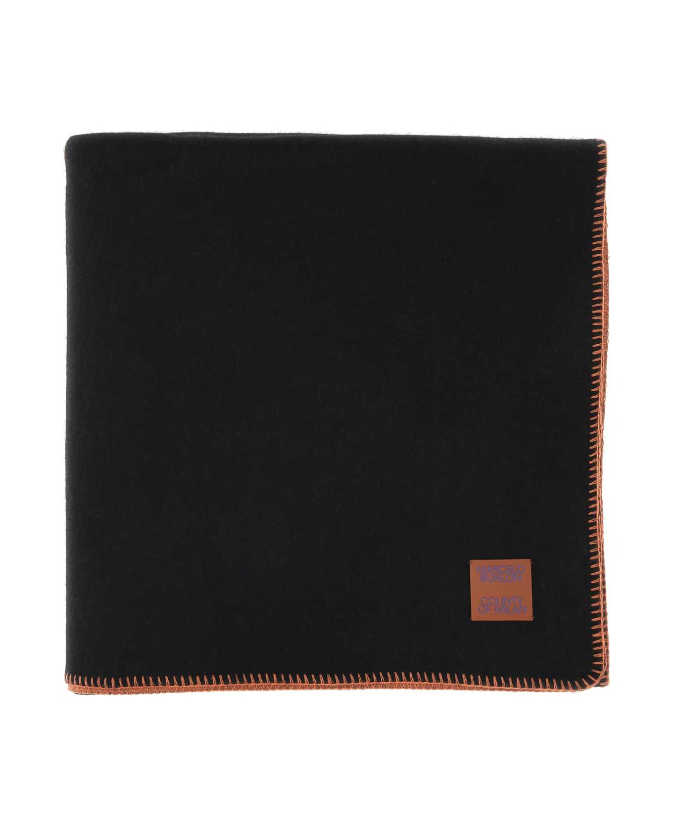 Marcelo Burlon Black Wool Rural Cross Blanket - 1020 ブランケット