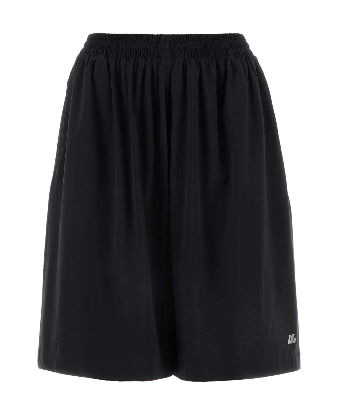 Balenciaga Black Stretch Nylon Bermuda Shorts - Black