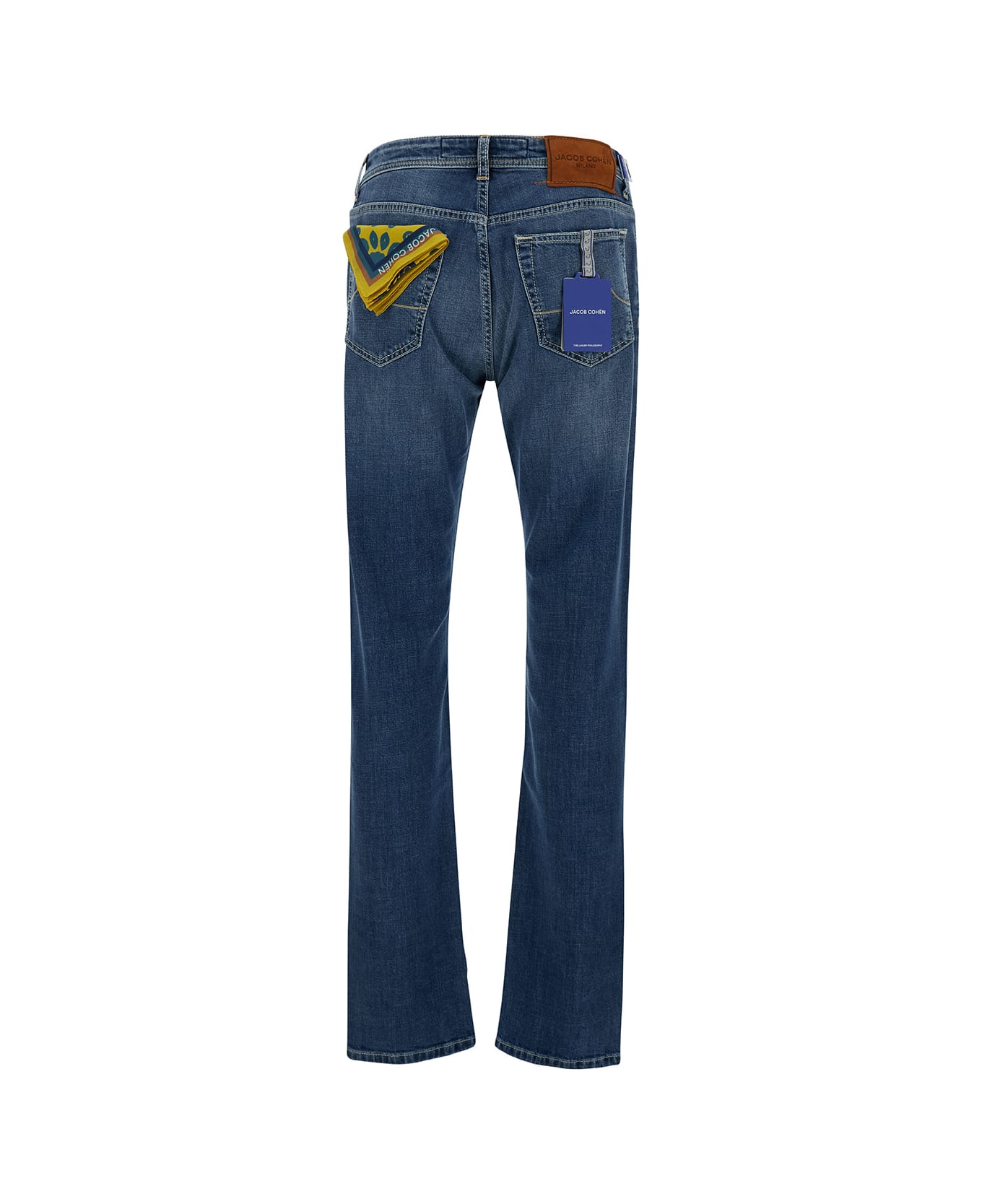Jacob Cohen Blue Slim Five-pocket Jeans In Cotton Denim Man - Blu