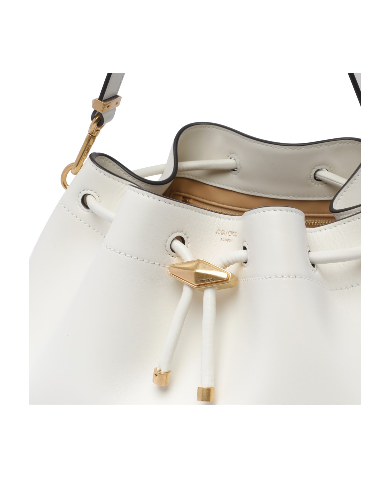 Jimmy Choo Bon Bon Bucket Bag - White