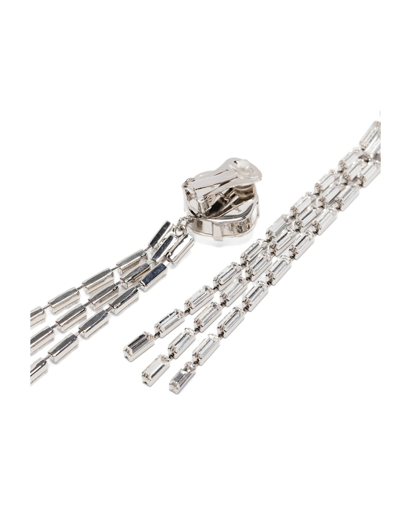 Alessandra Rich Fringed Earrings - Silver