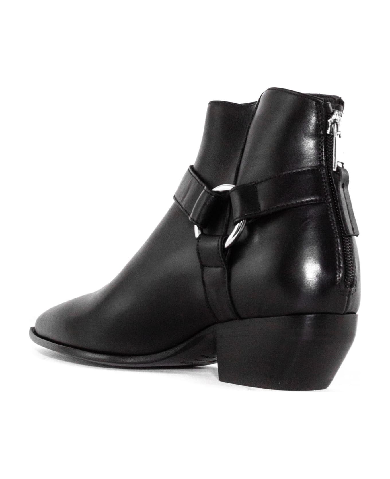 Elena Iachi Black Leather Ankle Boot - Nero