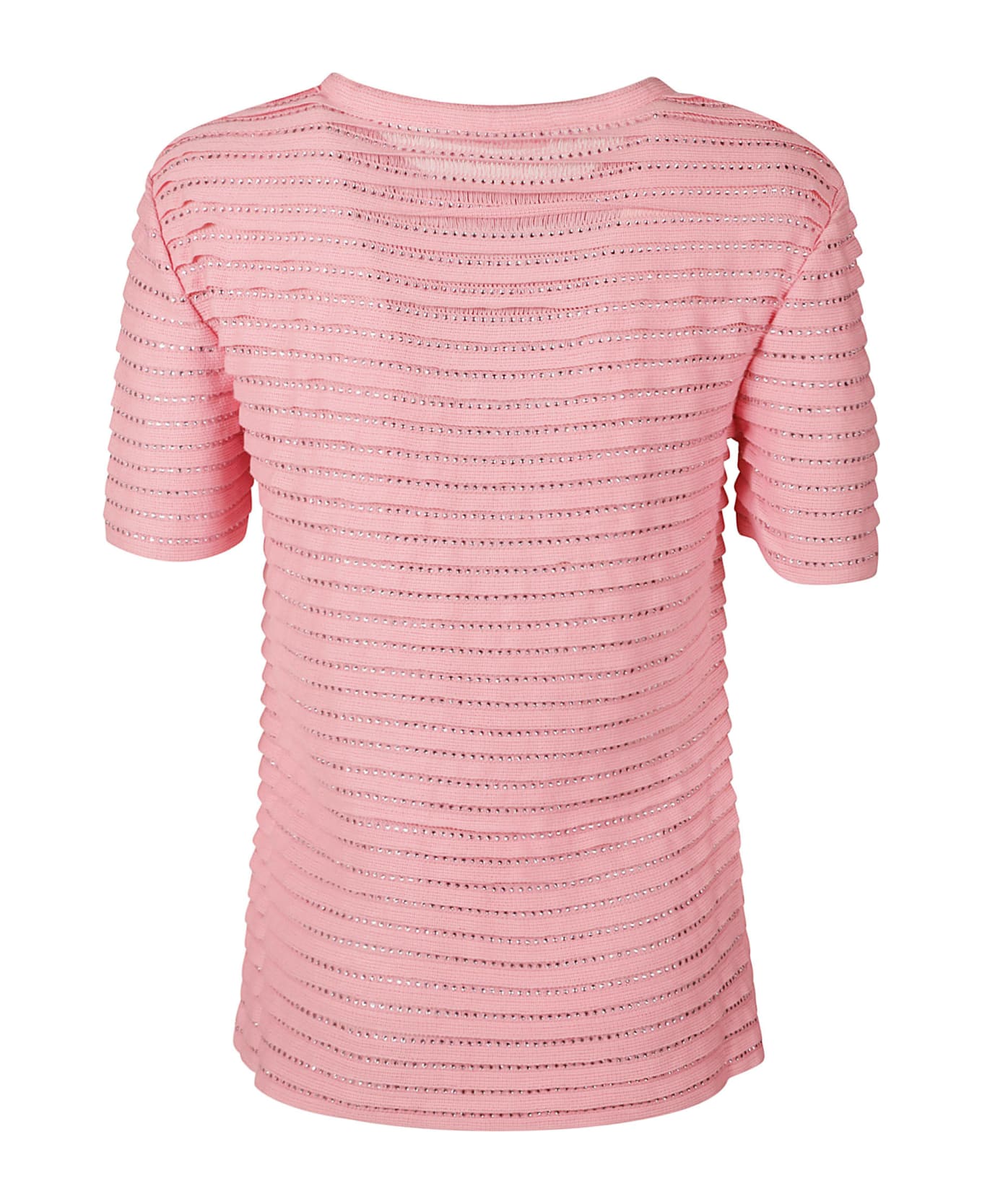 Ermanno Scervino Stripe Pattern Studded T-shirt - Geranio Tシャツ