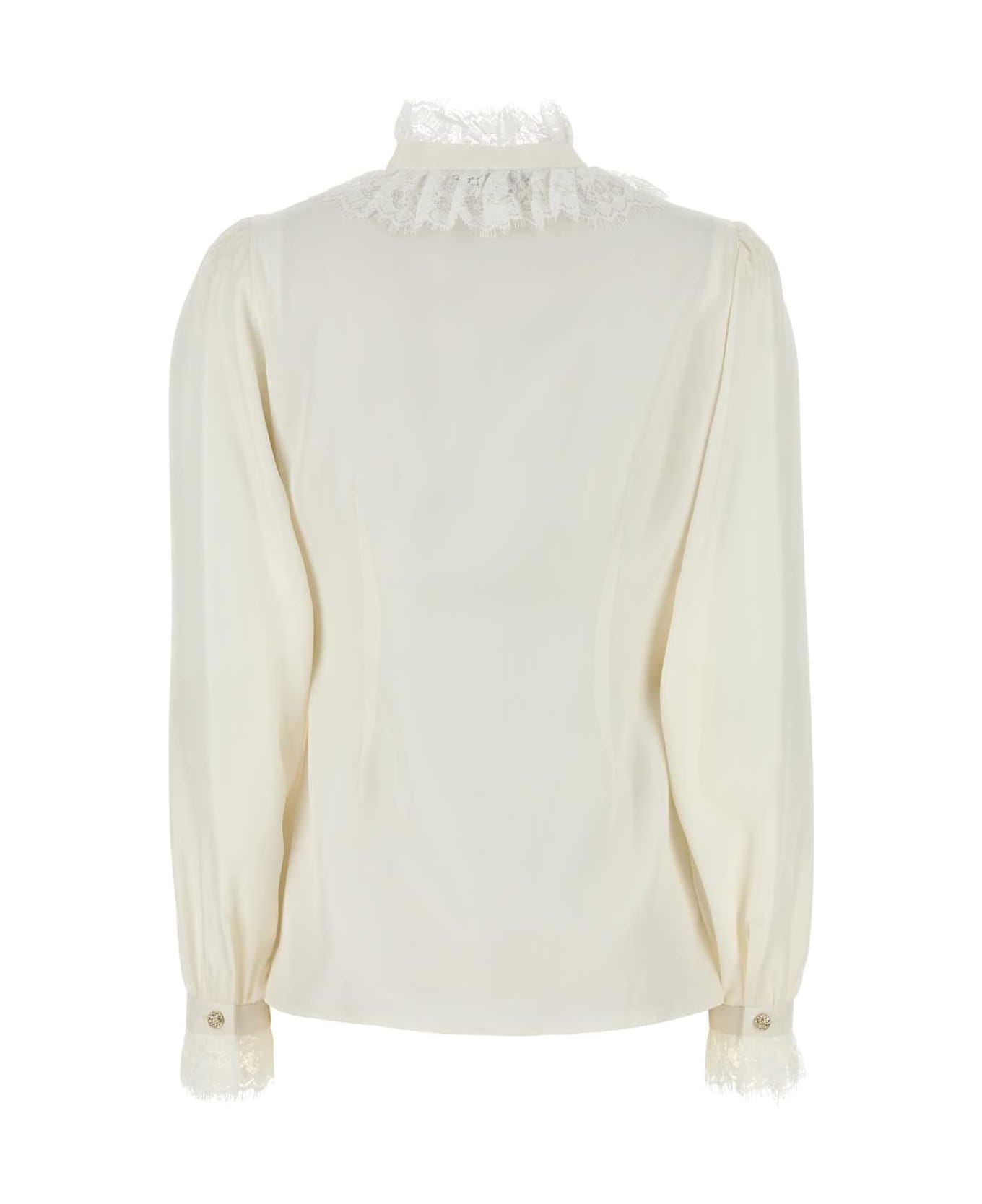 Alessandra Rich White Poplin Shirt - WHITE