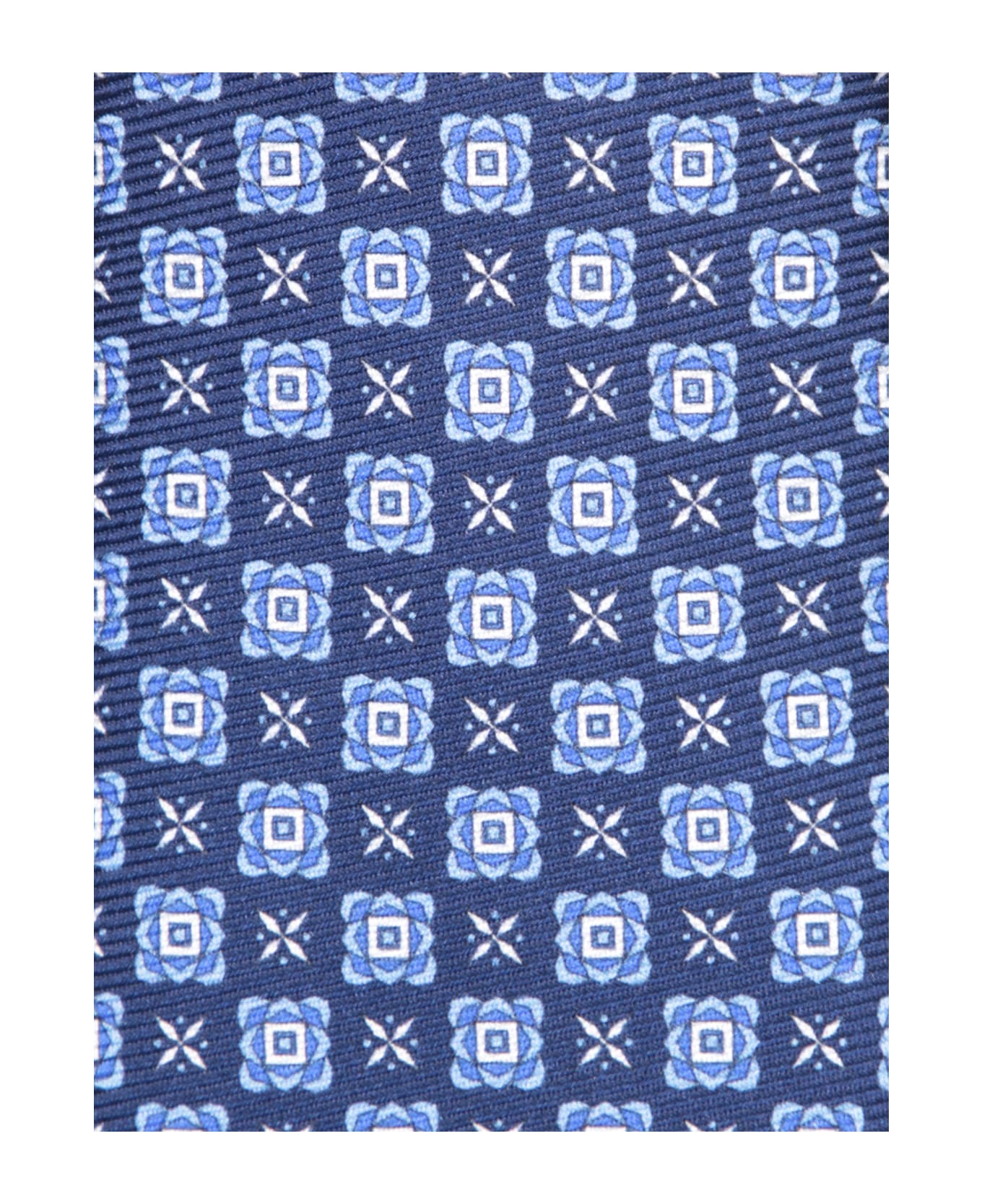 Kiton Blue Patterned Tie - Blue