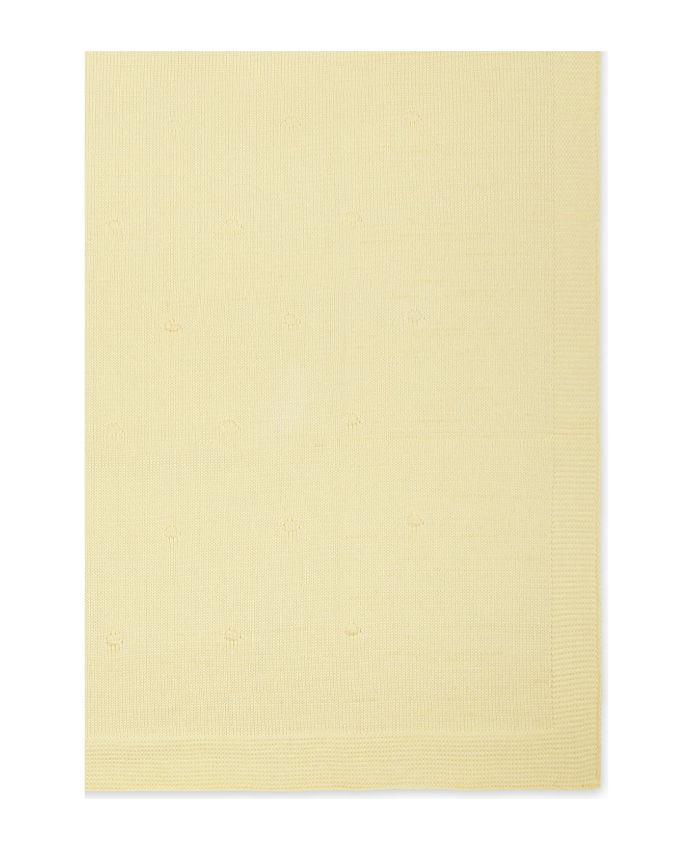 Little Bear Yellow Blanket For Babykids With Polka Dots - Yellow