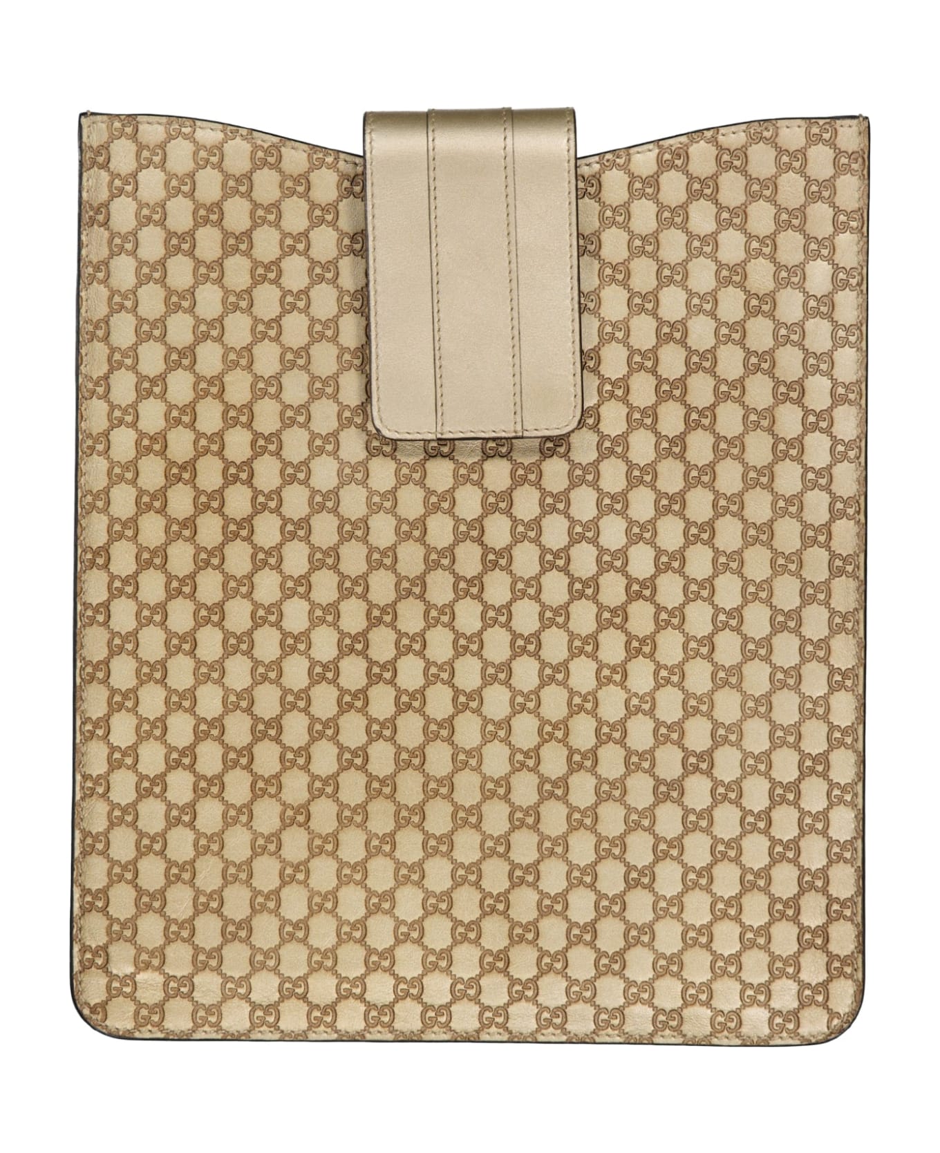 Gucci Ipad Leatter Logo Cover - Gold