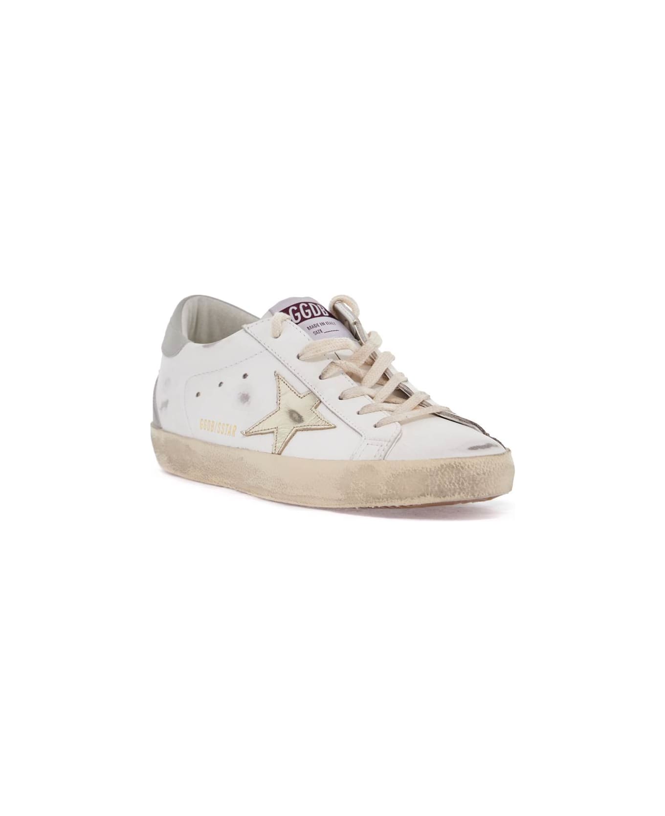 Golden Goose White Leather Sneakers - WHITE/PLATINUM/GREY (White)