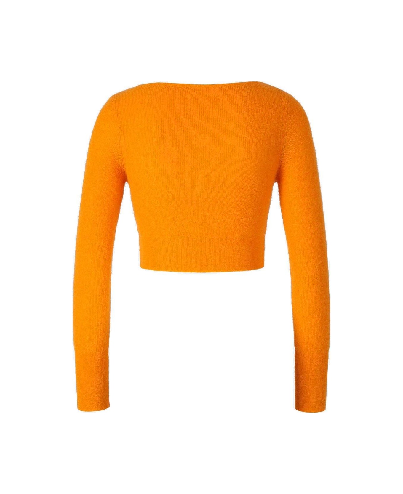 Jacquemus V-neck Buttoned Cropped Cardigan - ORANGE