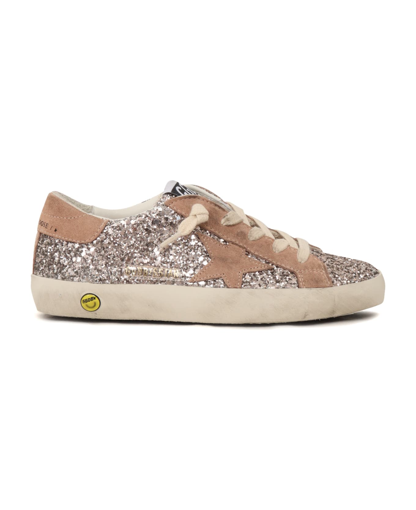 Golden Goose Super Star Glitter Upper Suede Star And Heel - PINK