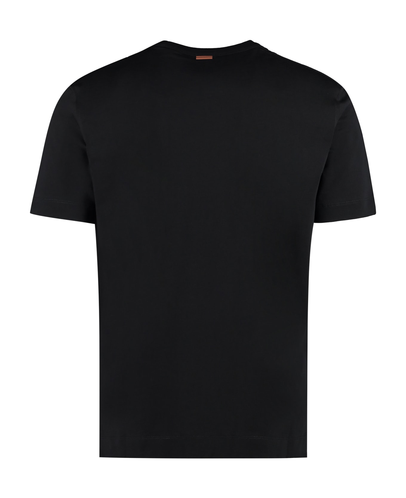Zegna Logo Cotton T-shirt - black シャツ