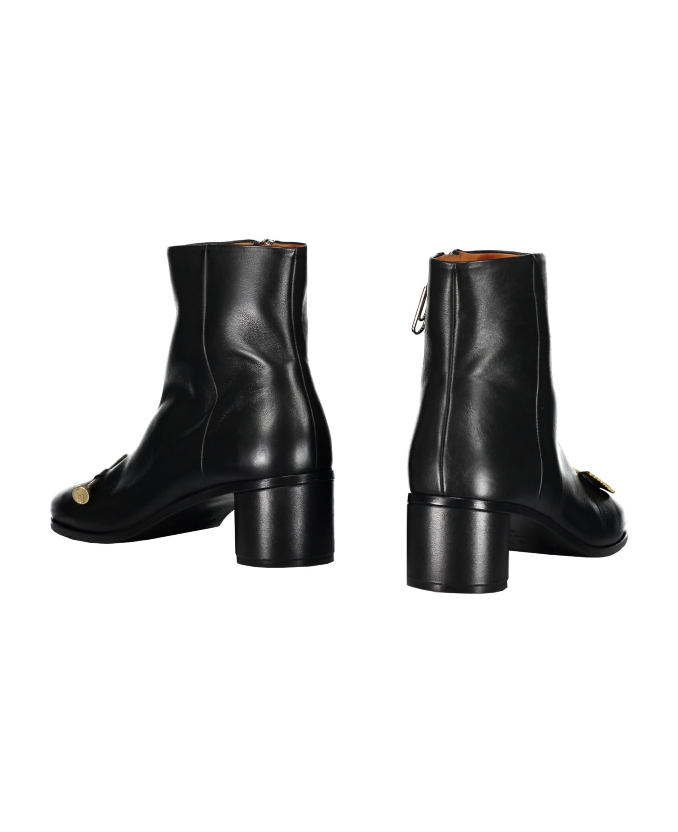 Off-White Leather Ankle Boots - black