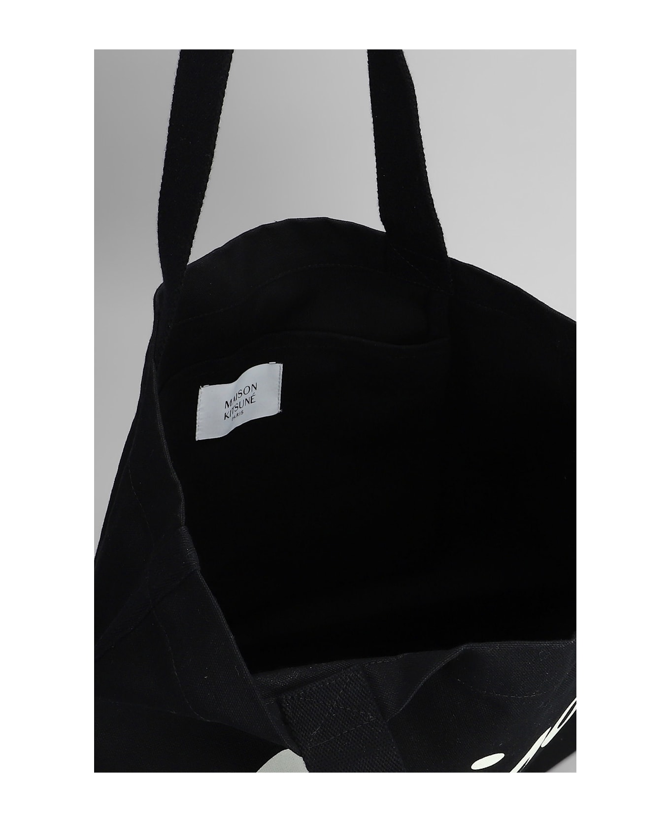 Maison Kitsuné Tote In Black Cotton - black