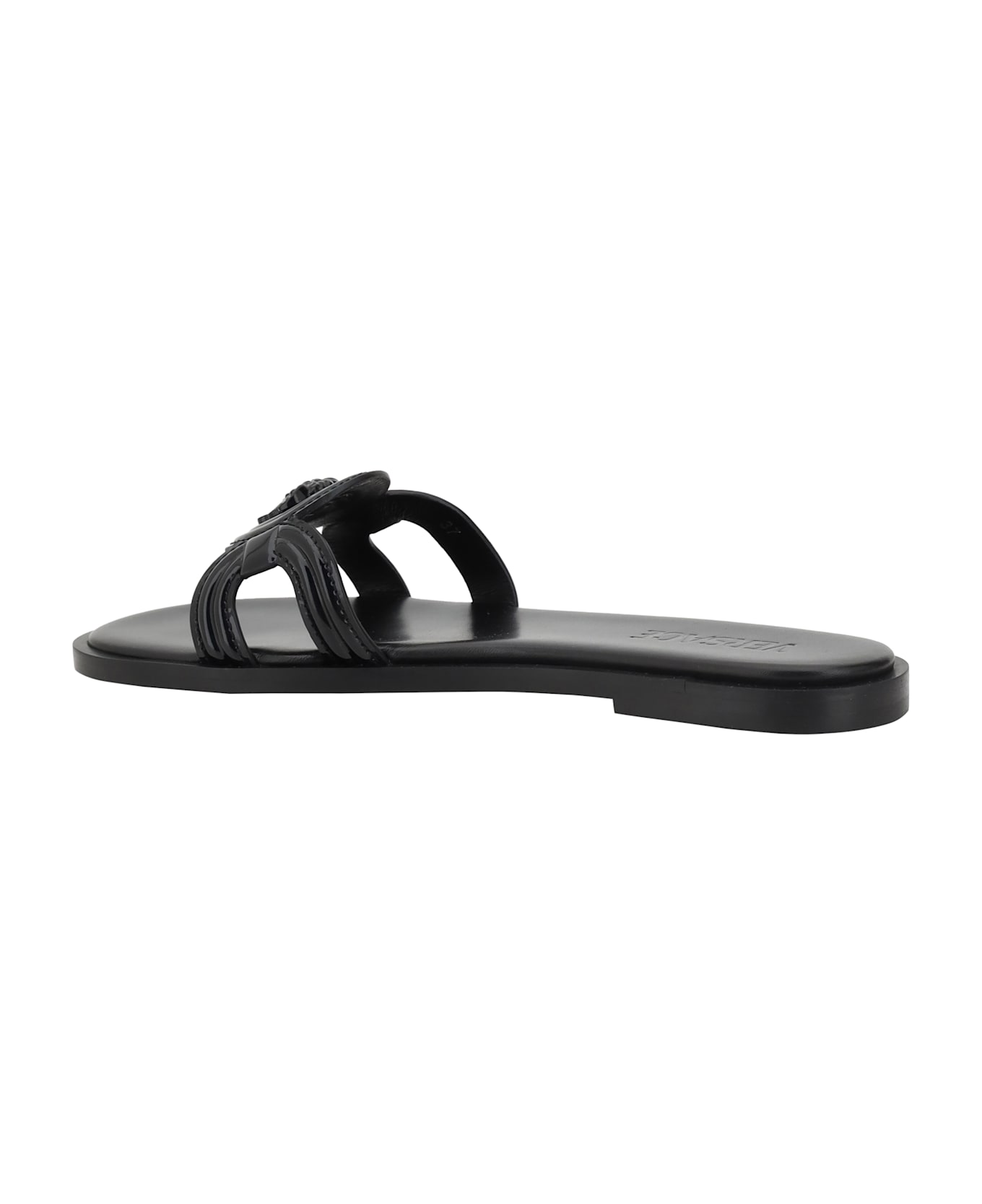 Versace Medusa Logo Sandals - Black